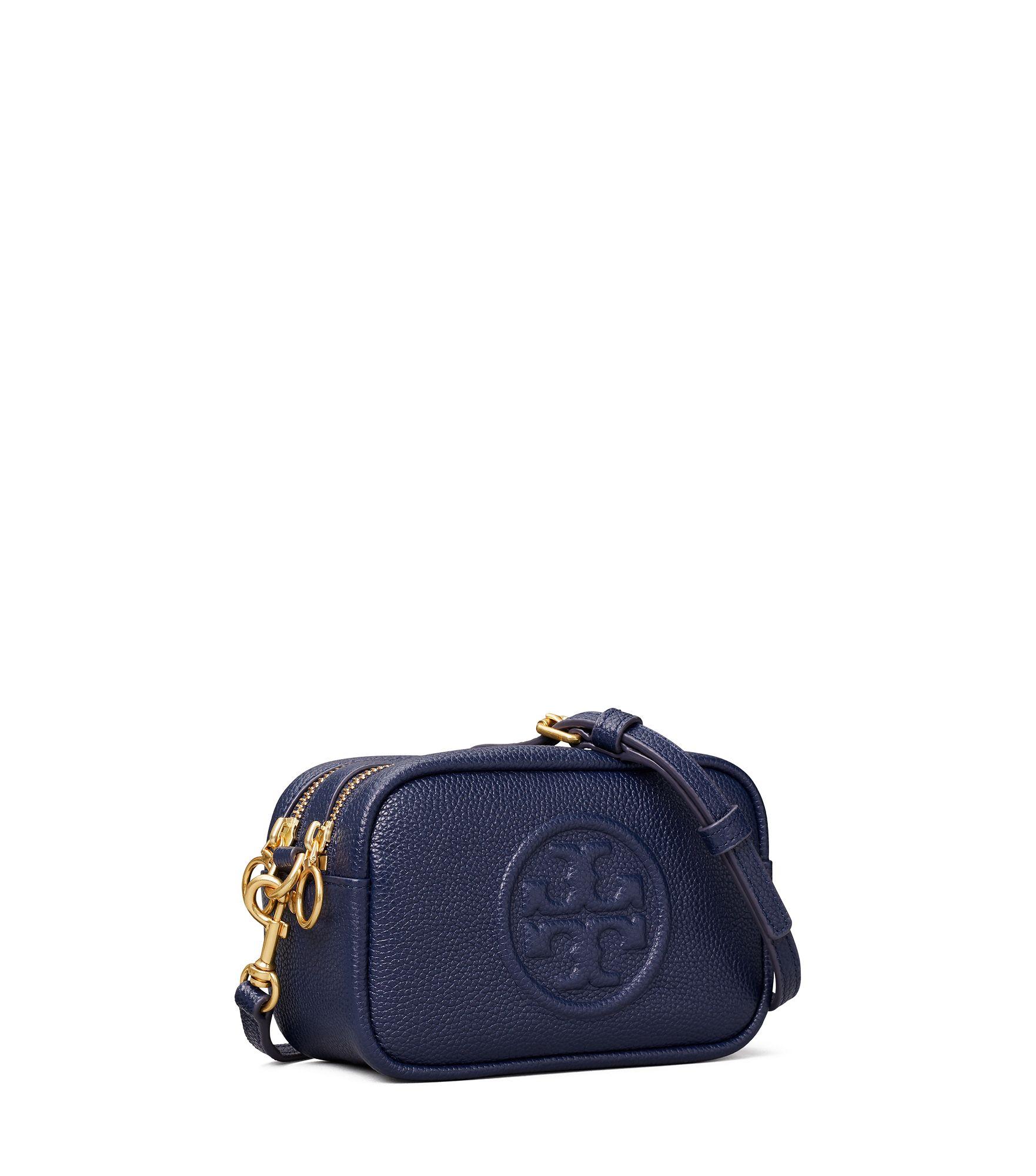 Tory Burch Perry Bombe Leather Crossbody Bag in Blue - Lyst