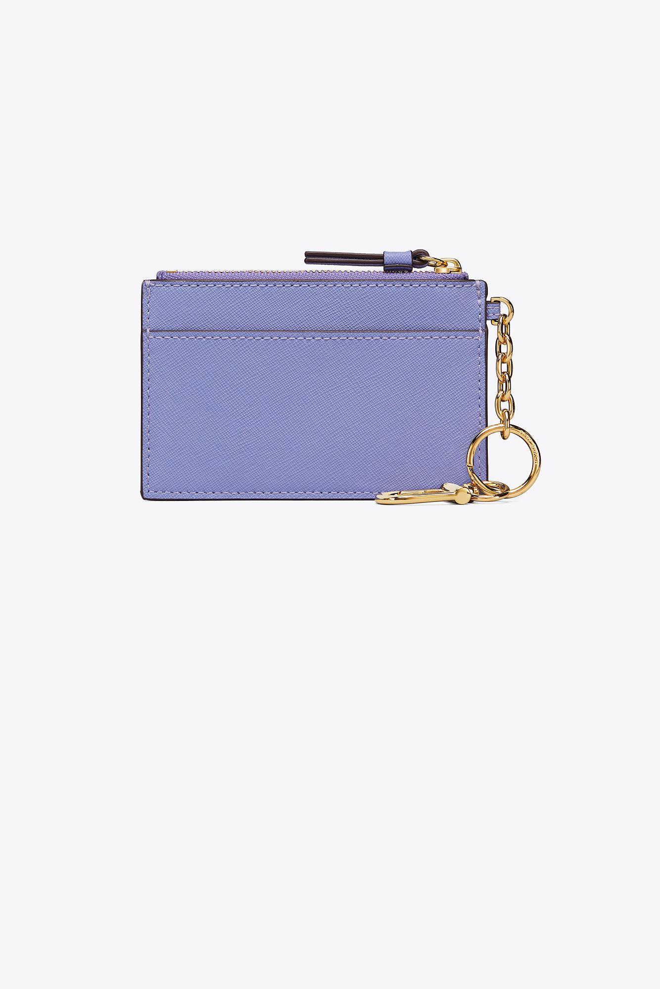 Tory Burch Robinson Card Case Key Ring in Blue | Lyst