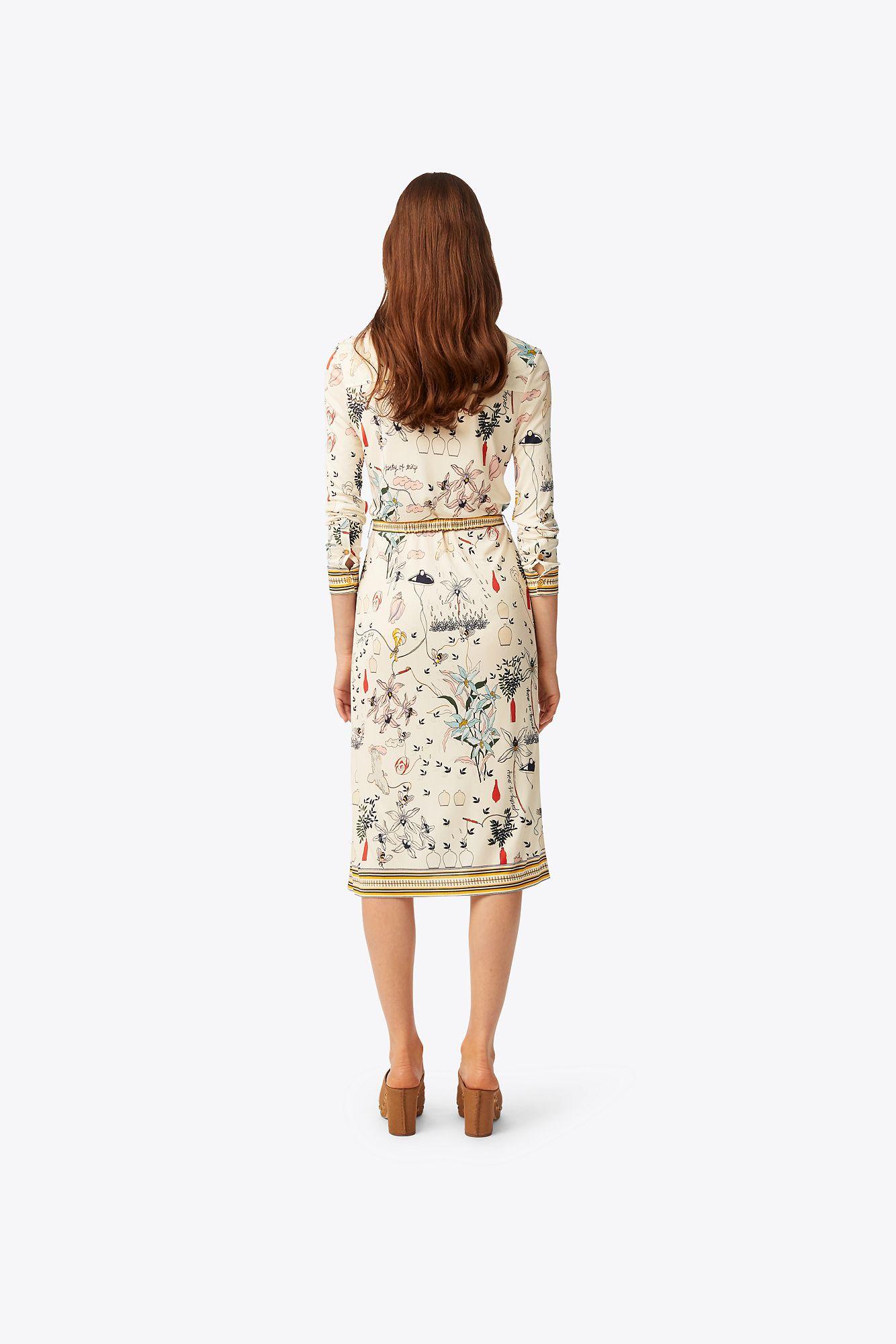 Tory Burch Printed Shirtdress in White | Lyst
