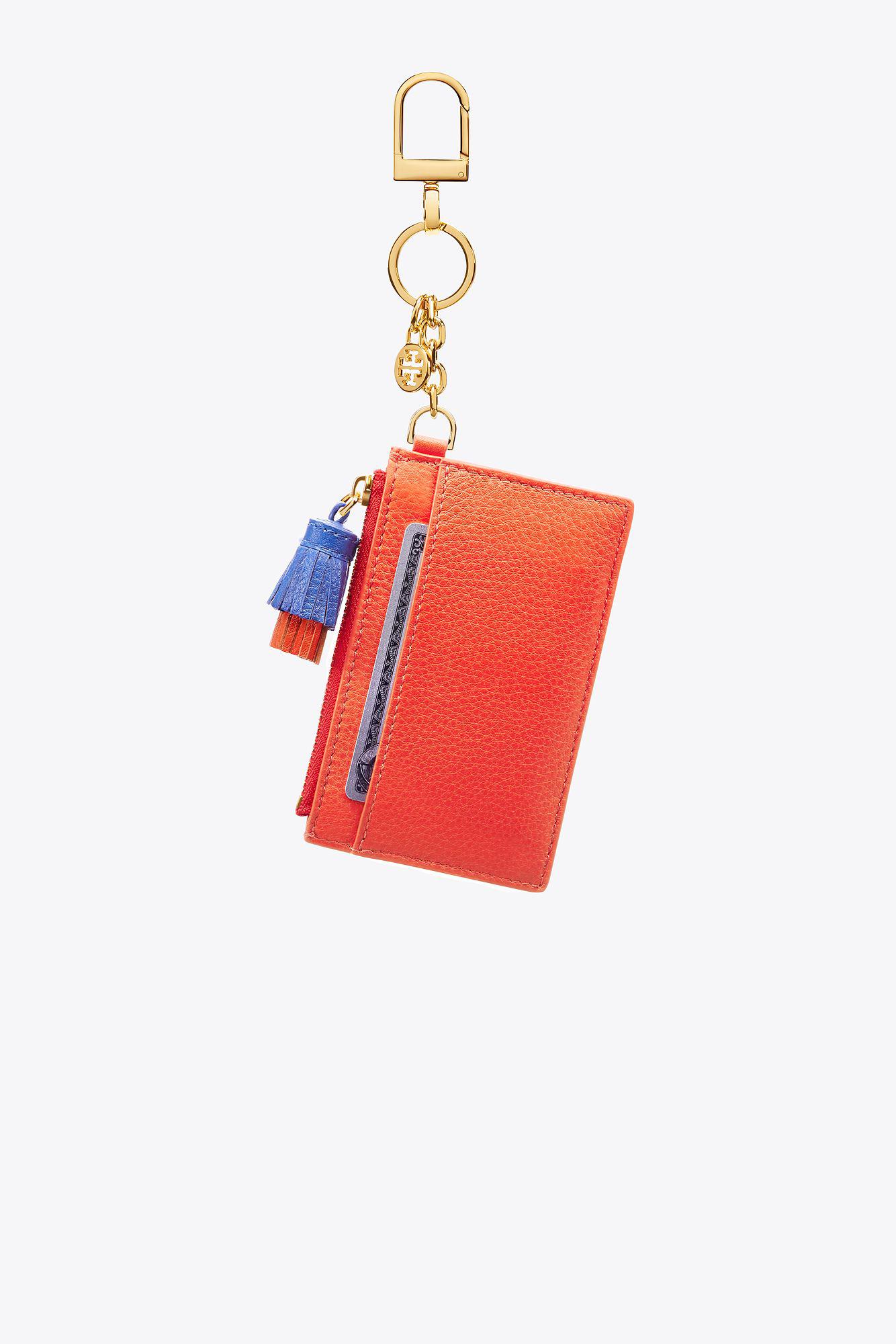 tory burch monogram card case key fob