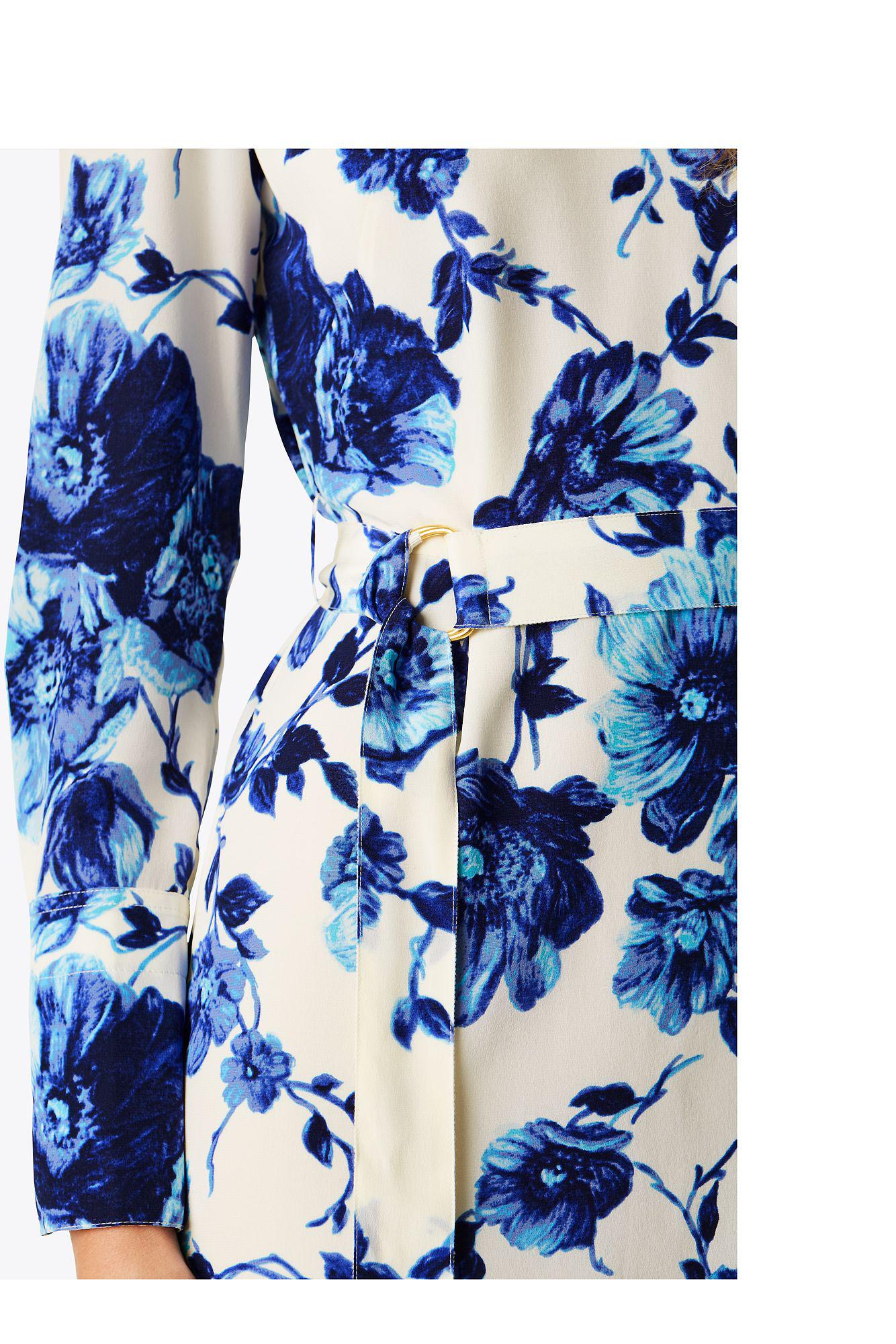 tory burch blue and white dress