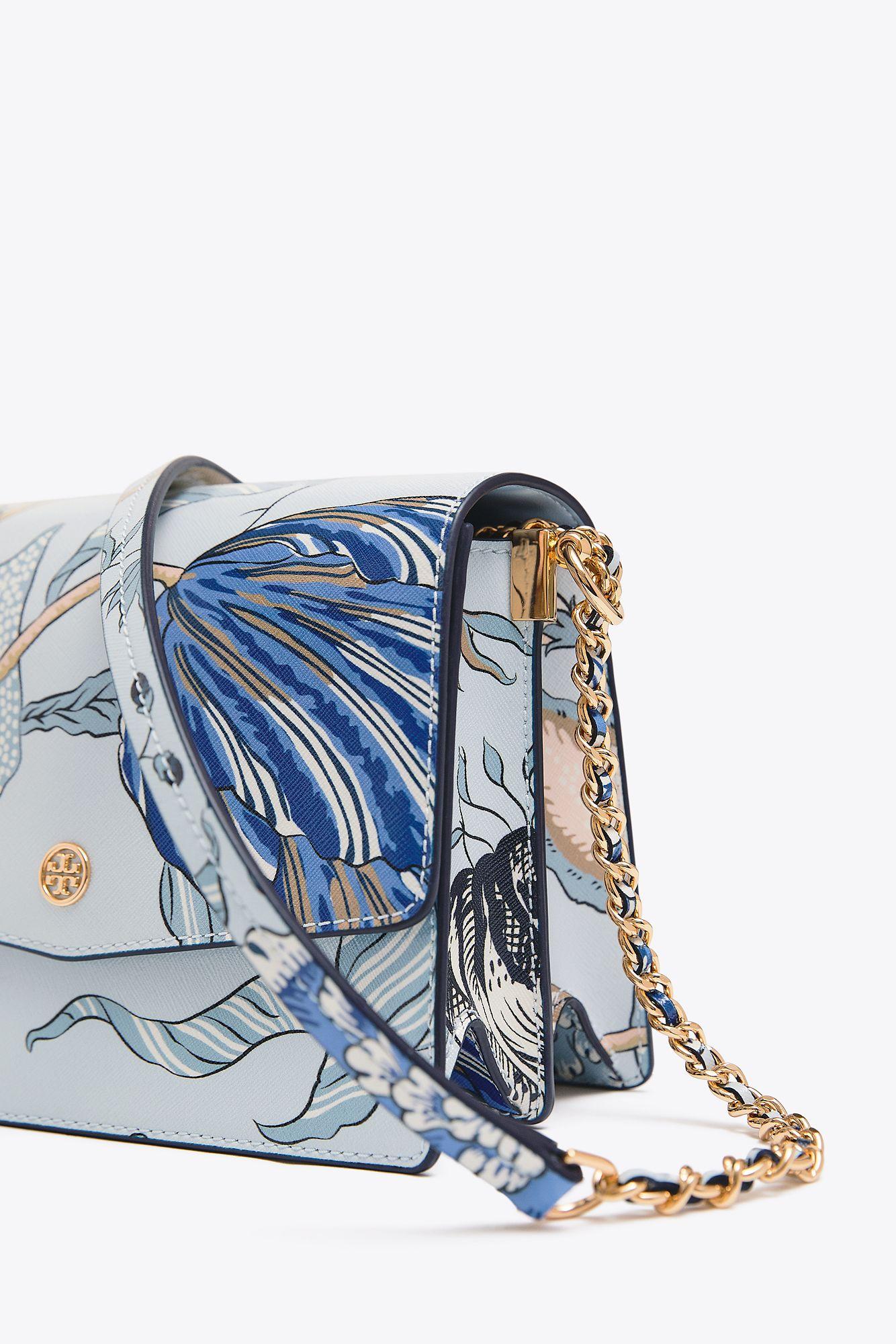 Tory Burch Robinson Floral Convertible Shoulder | 485 | Shoulder Bags in  Blue | Lyst