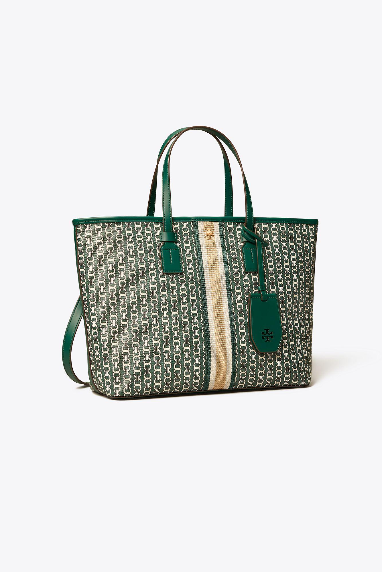 Tory Burch York Small Buckle Tote - Jitney Green/tory Navy