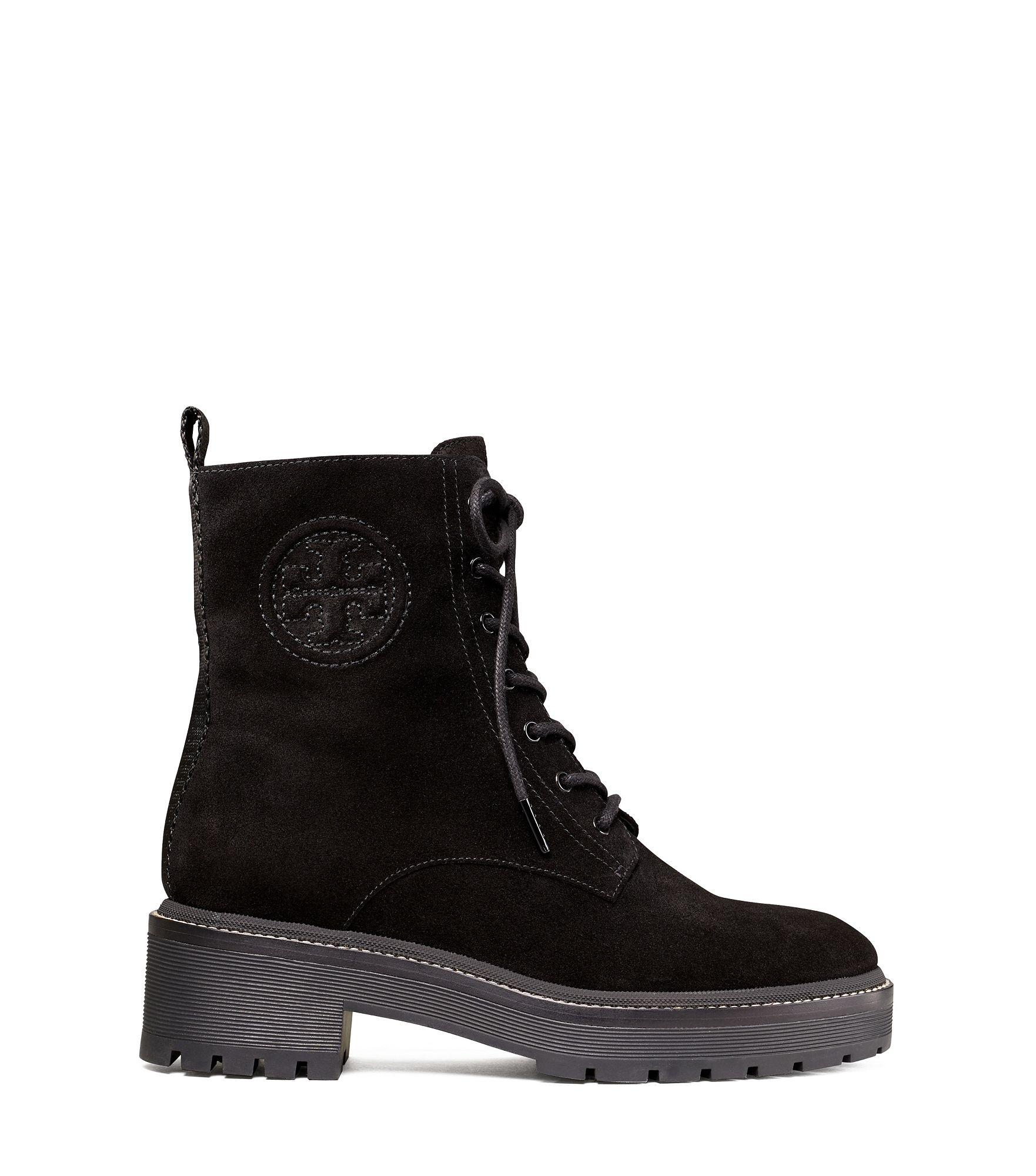 platform suede lug sole booties