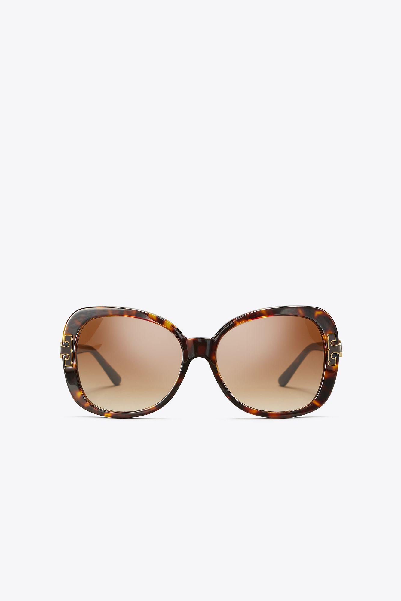 Tory Burch T-temple Butterfly Sunglasses in Dark Tortoise (Brown) - Lyst