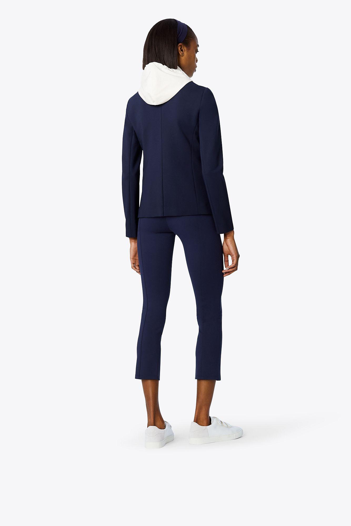 Tory Sport Ponte Cropped Flared Pants in Blue | Lyst