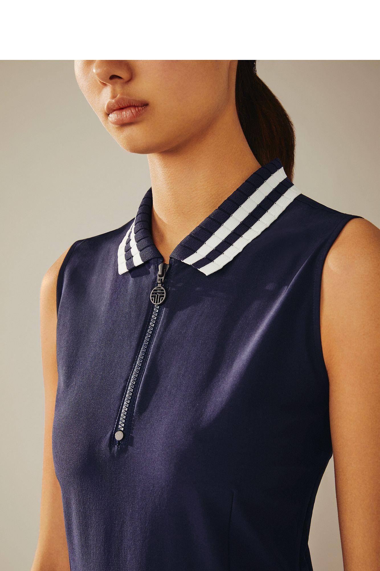 Tory Sport Synthetic Pleated Golf Dress In Blue Lyst