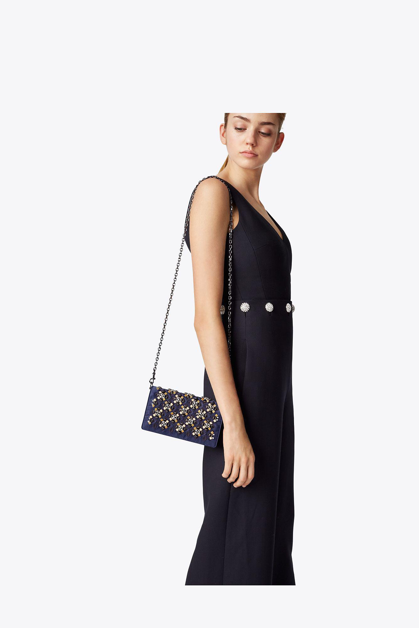 Tory burch fold over clutch cheap