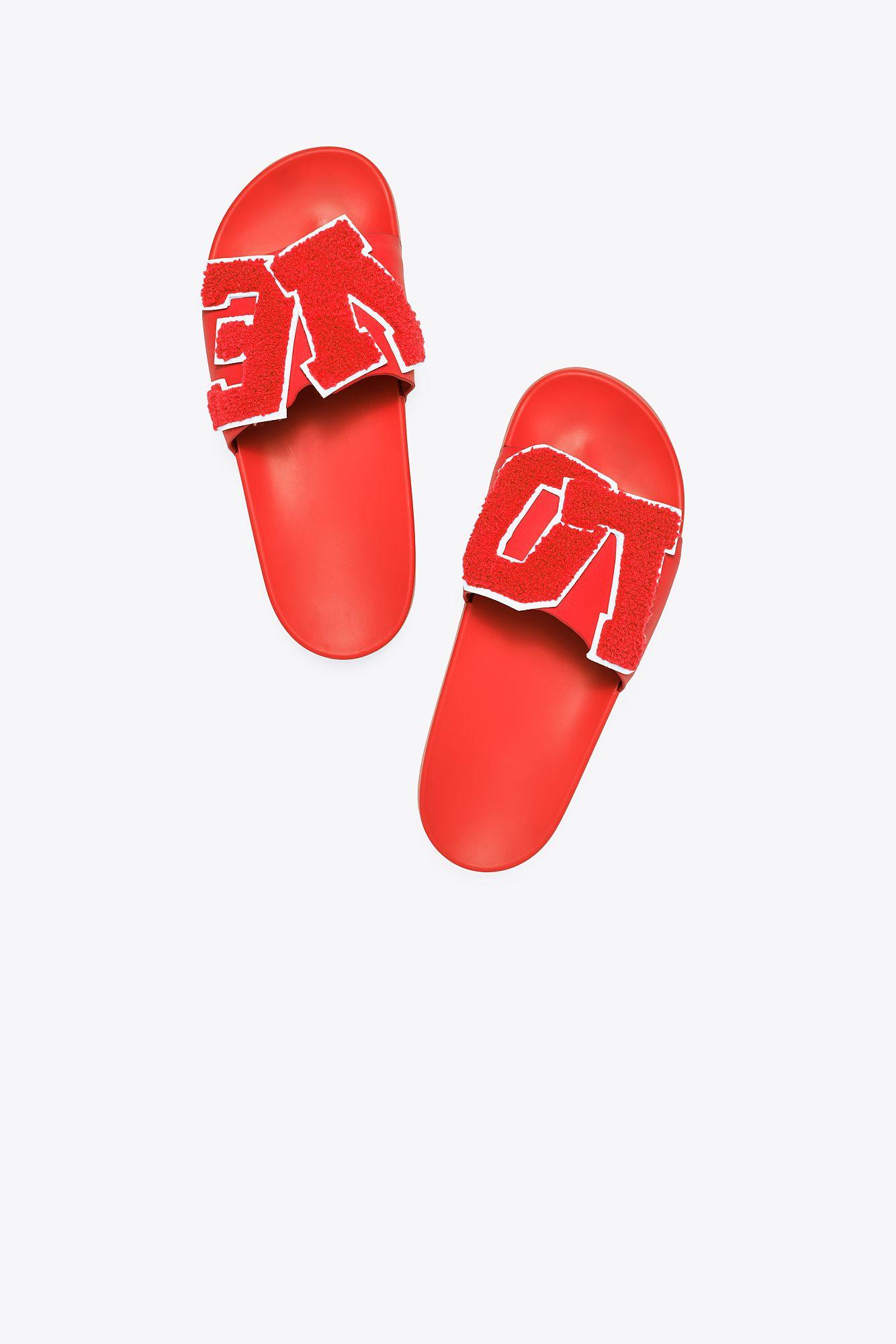 Tory Sport Tory Burch Love Slide Sandals in Red | Lyst