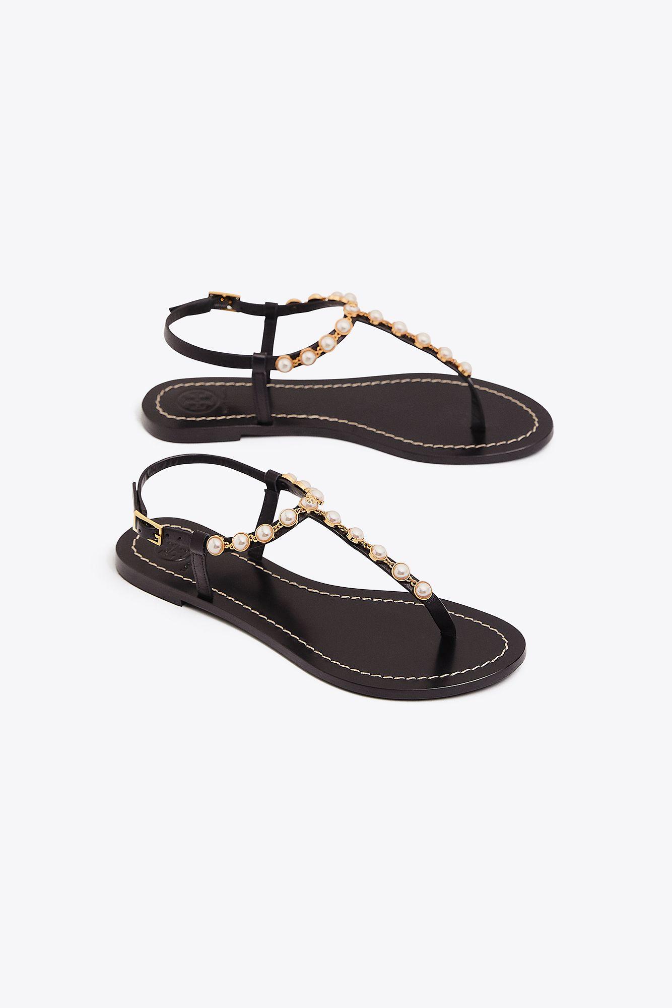 tory burch pearl flip flops