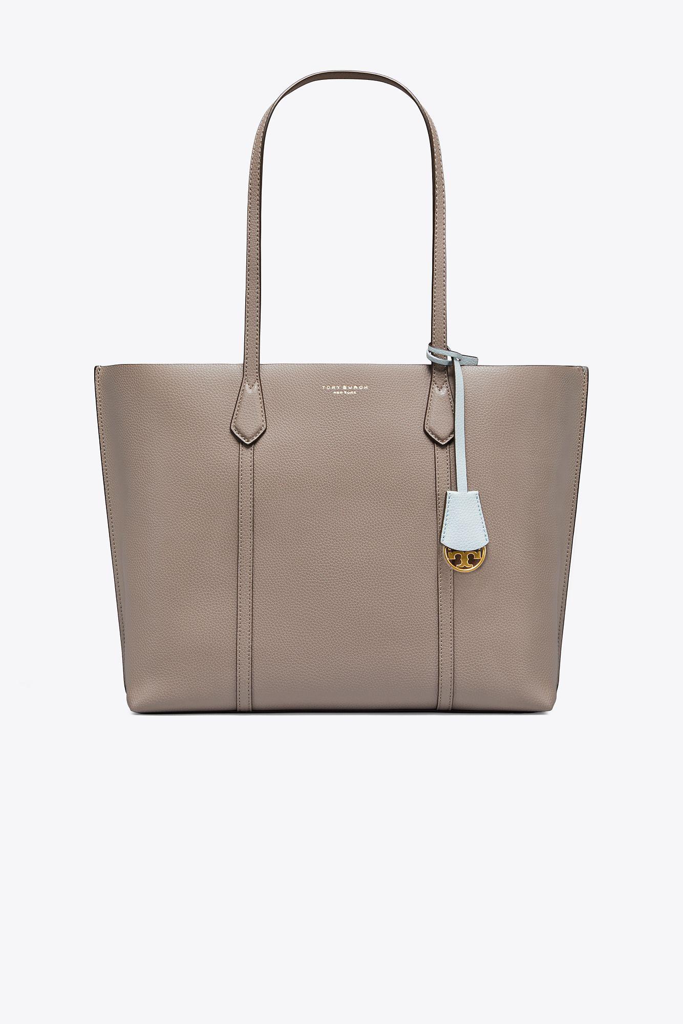 Tory Burch Leather Perry Tote in Grey (Gray) Lyst