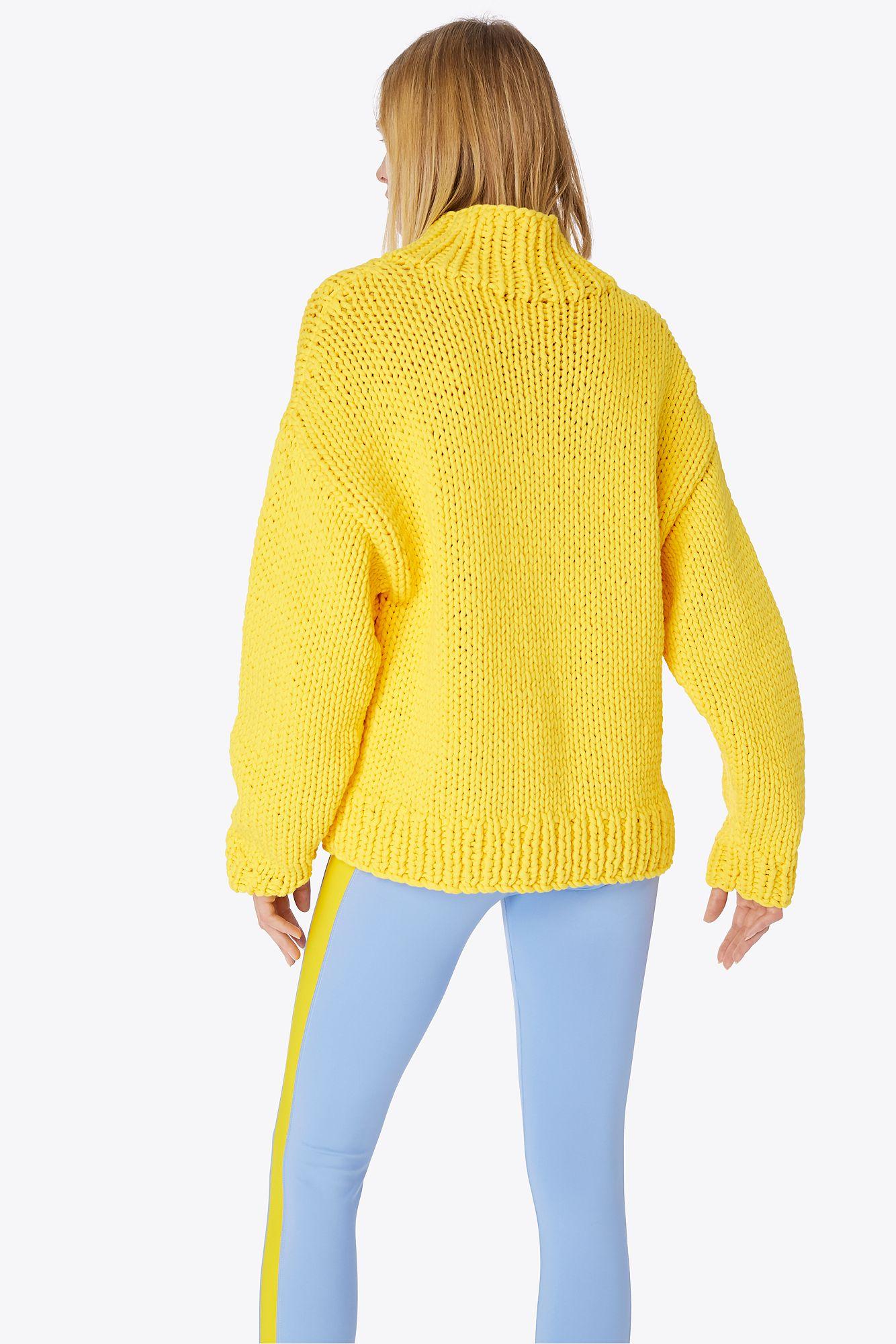 Tory Sport Hand-knit Sweater in Yellow | Lyst
