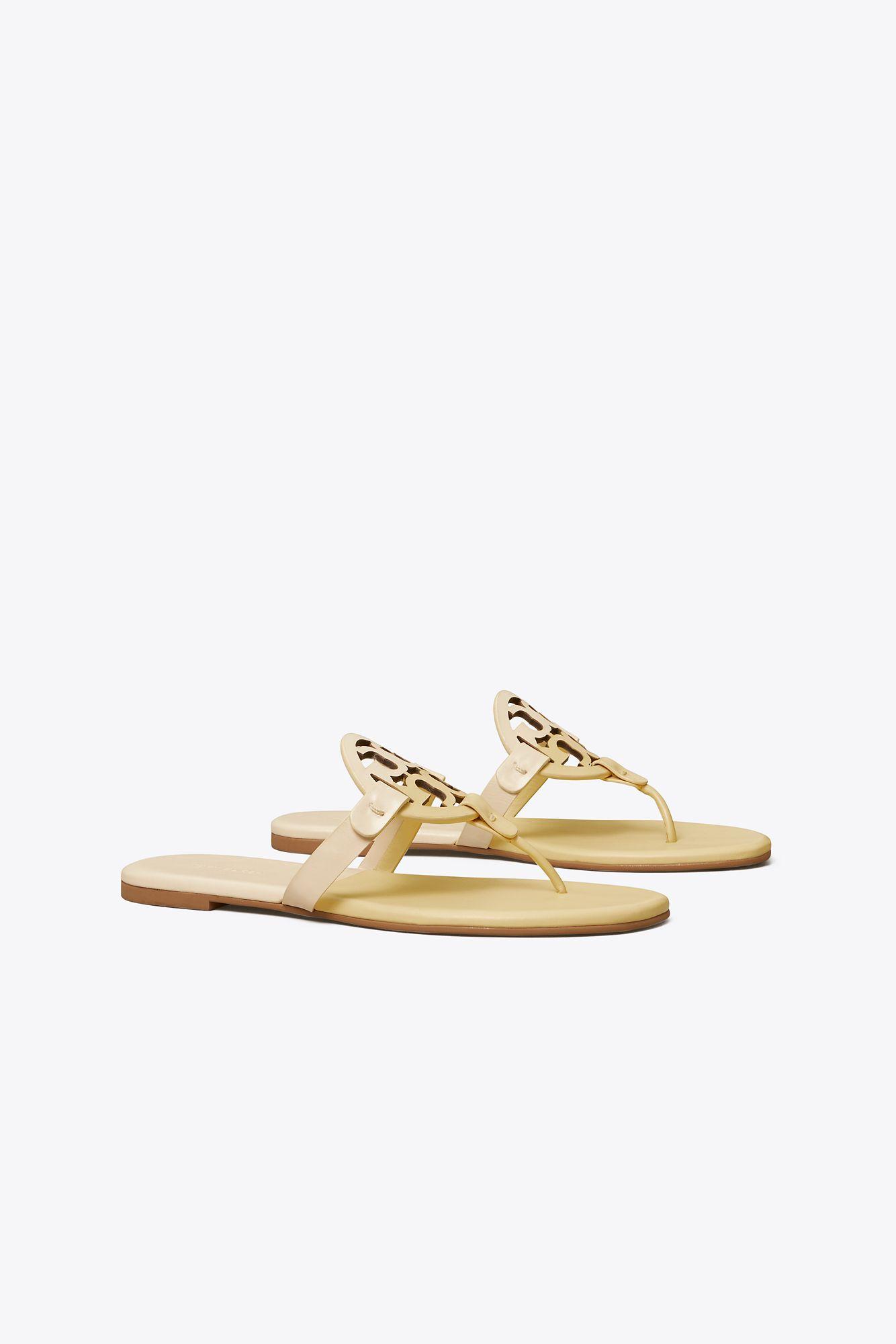 Tory Burch Miller Soft Bicolor Sandal in White | Lyst
