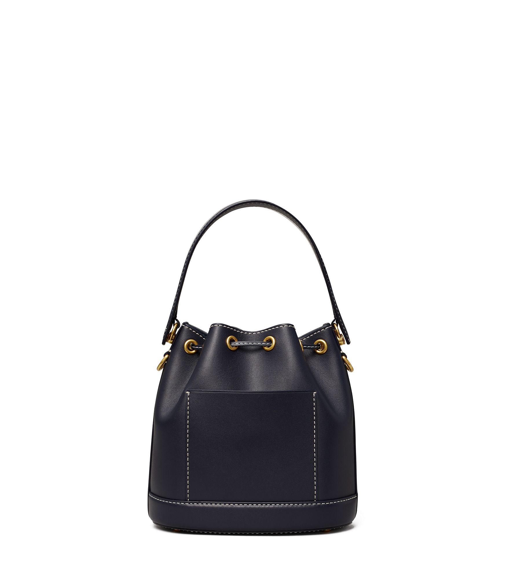 Tory Burch T Monogram Leather Bucket Bag in Midnight (Blue) Lyst
