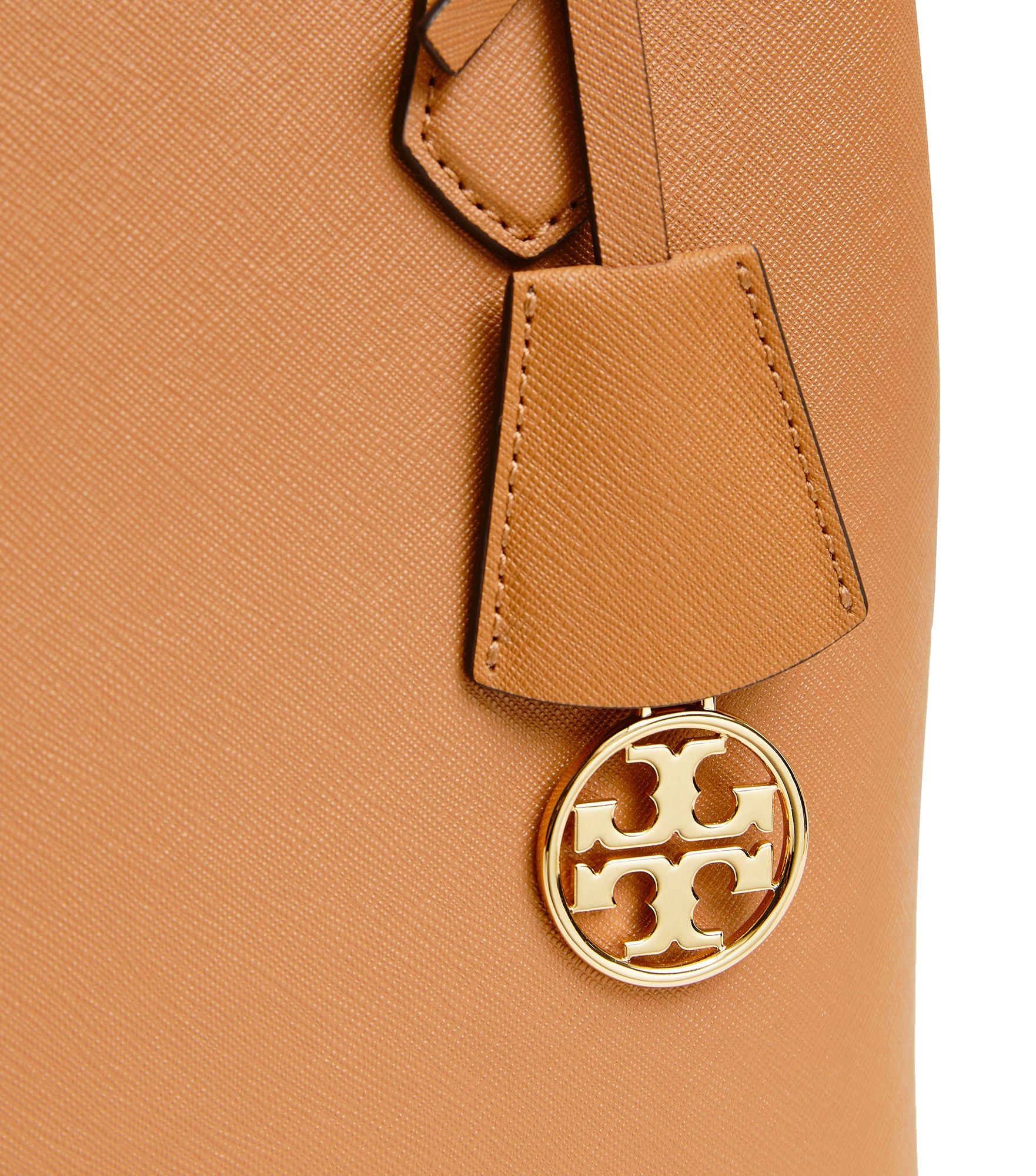 Tory Burch Robinson Triple Compartment Leather Tote in Brown | Lyst