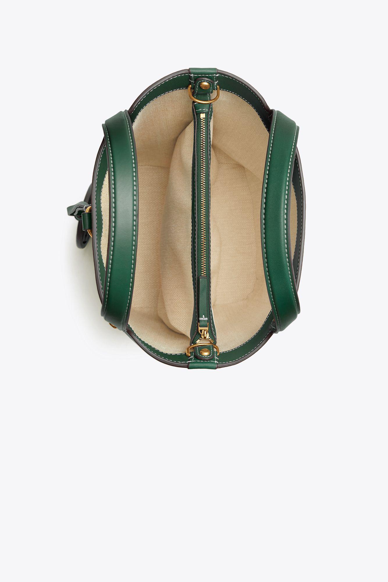 Authentic Tory Burch MALACHITE Green Miller Bucket Bag Tote Crossbody NW  for sale online