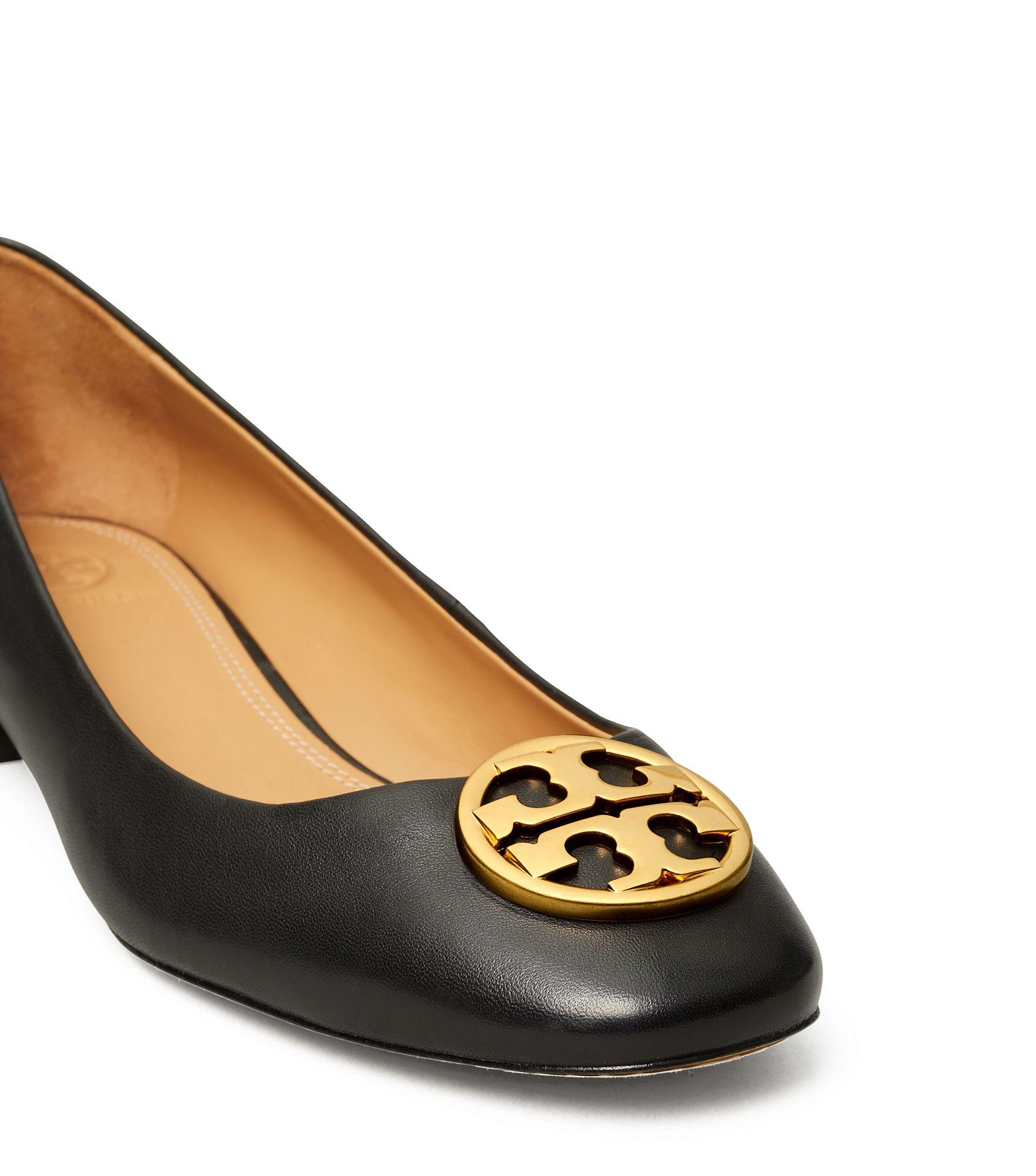 Tory Burch Leather Chelsea Heelsed Ballet Flats in Black - Lyst