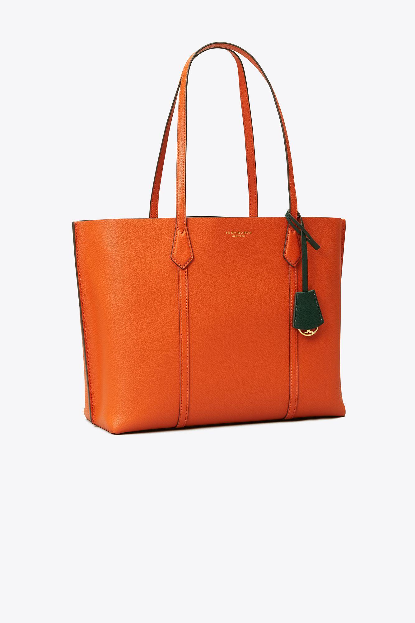 Tory Burch Perry Leather Tote Bag in Orange - Save 50% - Lyst