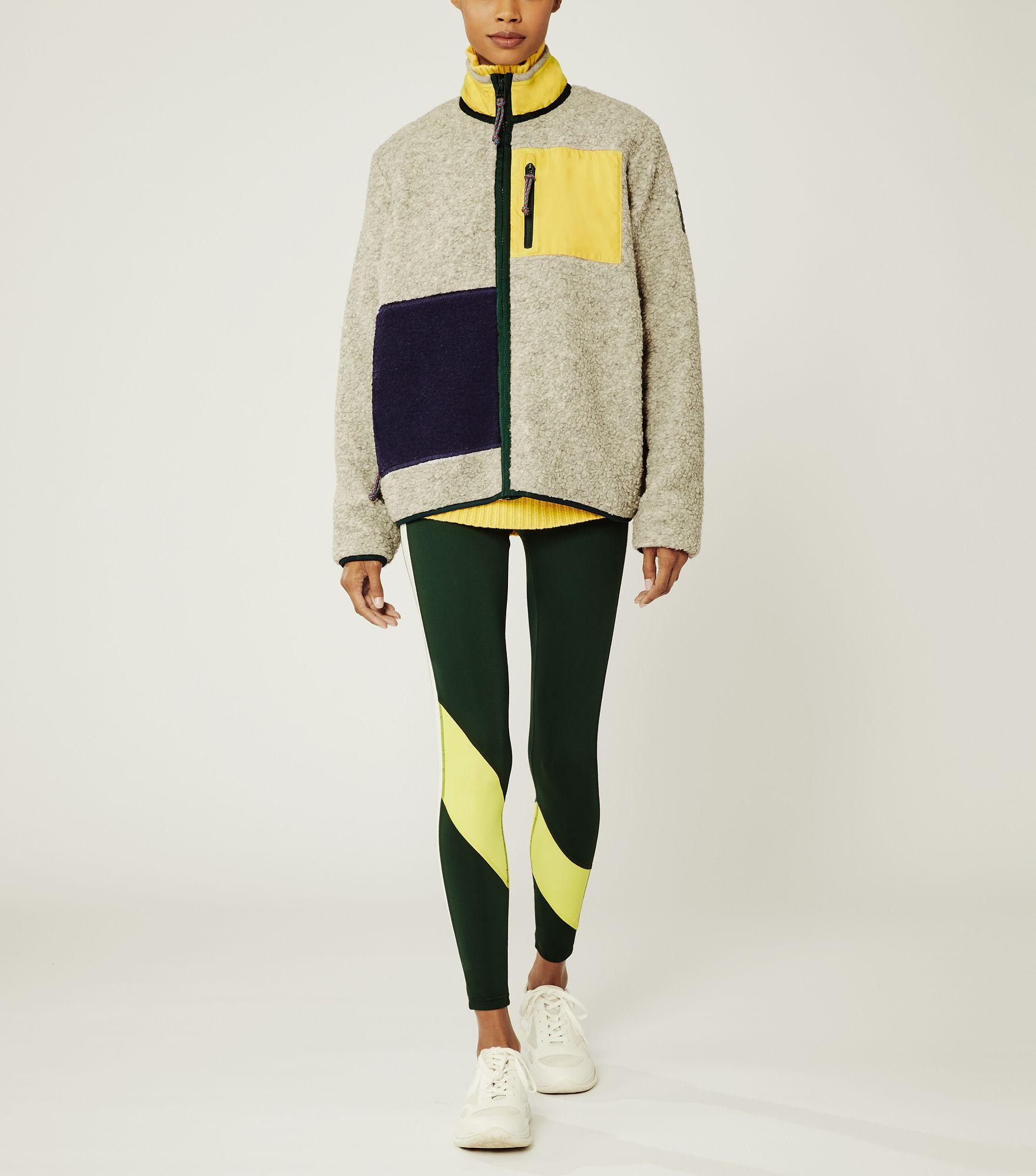 Tory Sport Fleece Color-block Jacket, Marled Pattern in Gray - Lyst