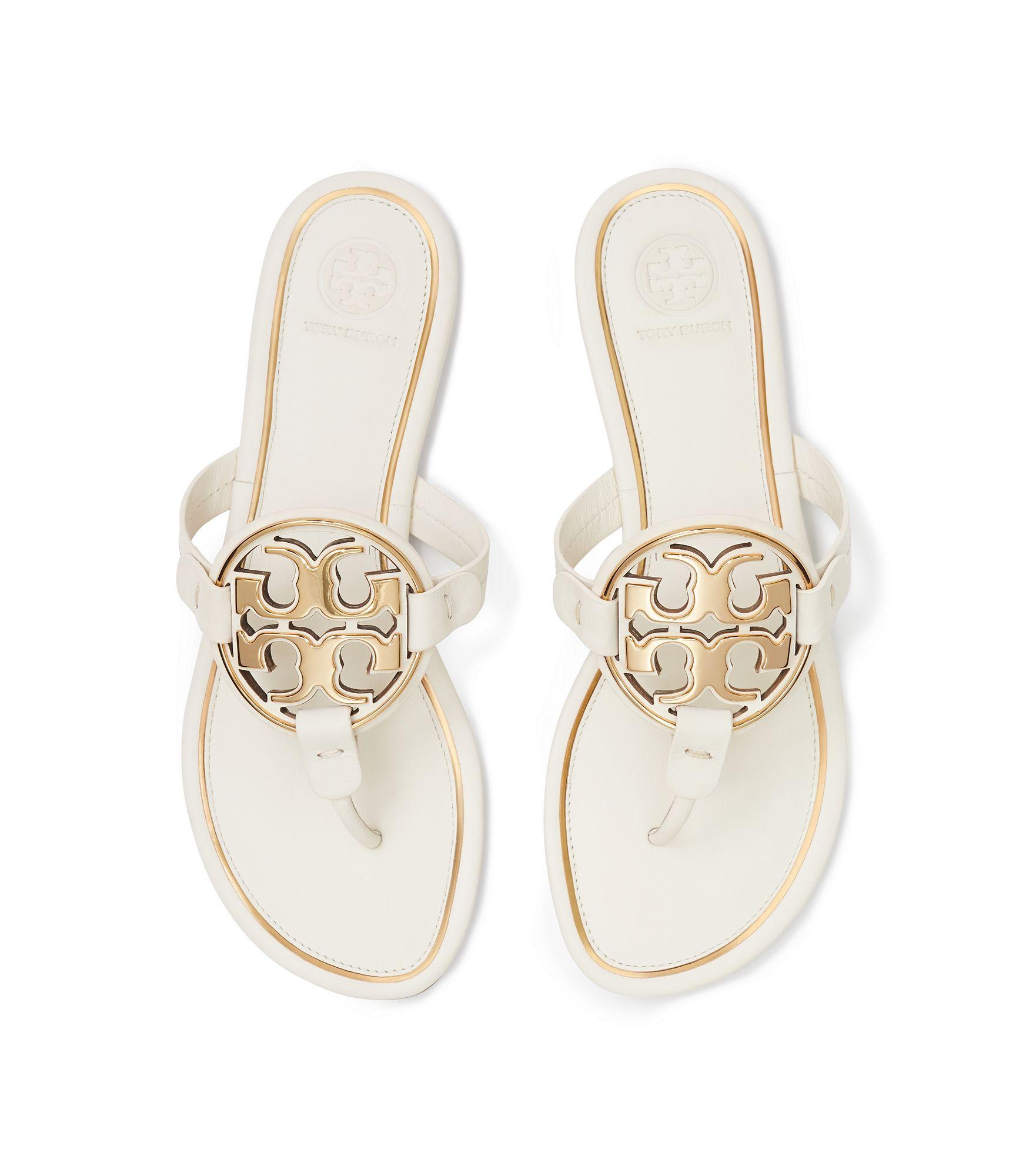 tory burch miller sandals metal logo