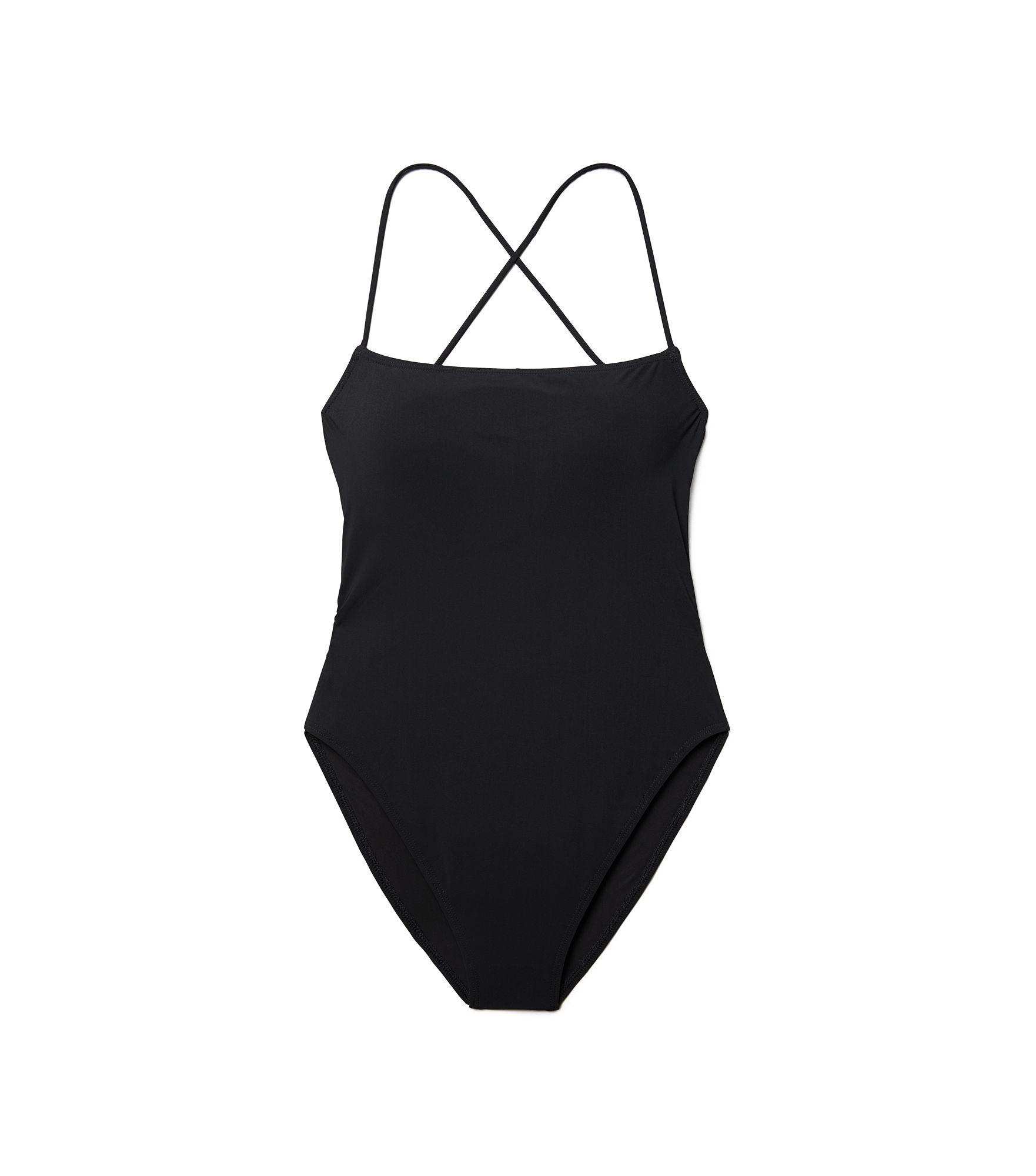 Tory Burch Solid Tie-back One-piece Swimsuit in Black | Lyst