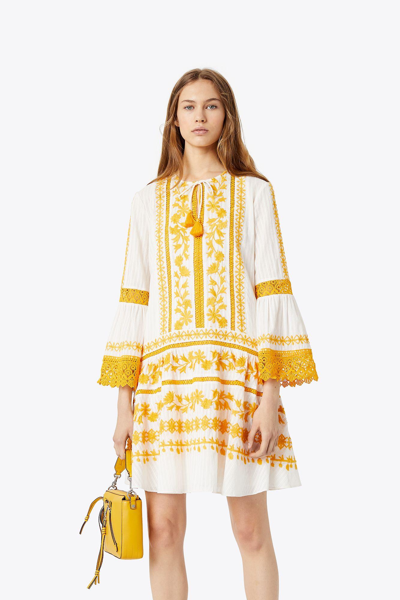 tory burch gabriella dress yellow