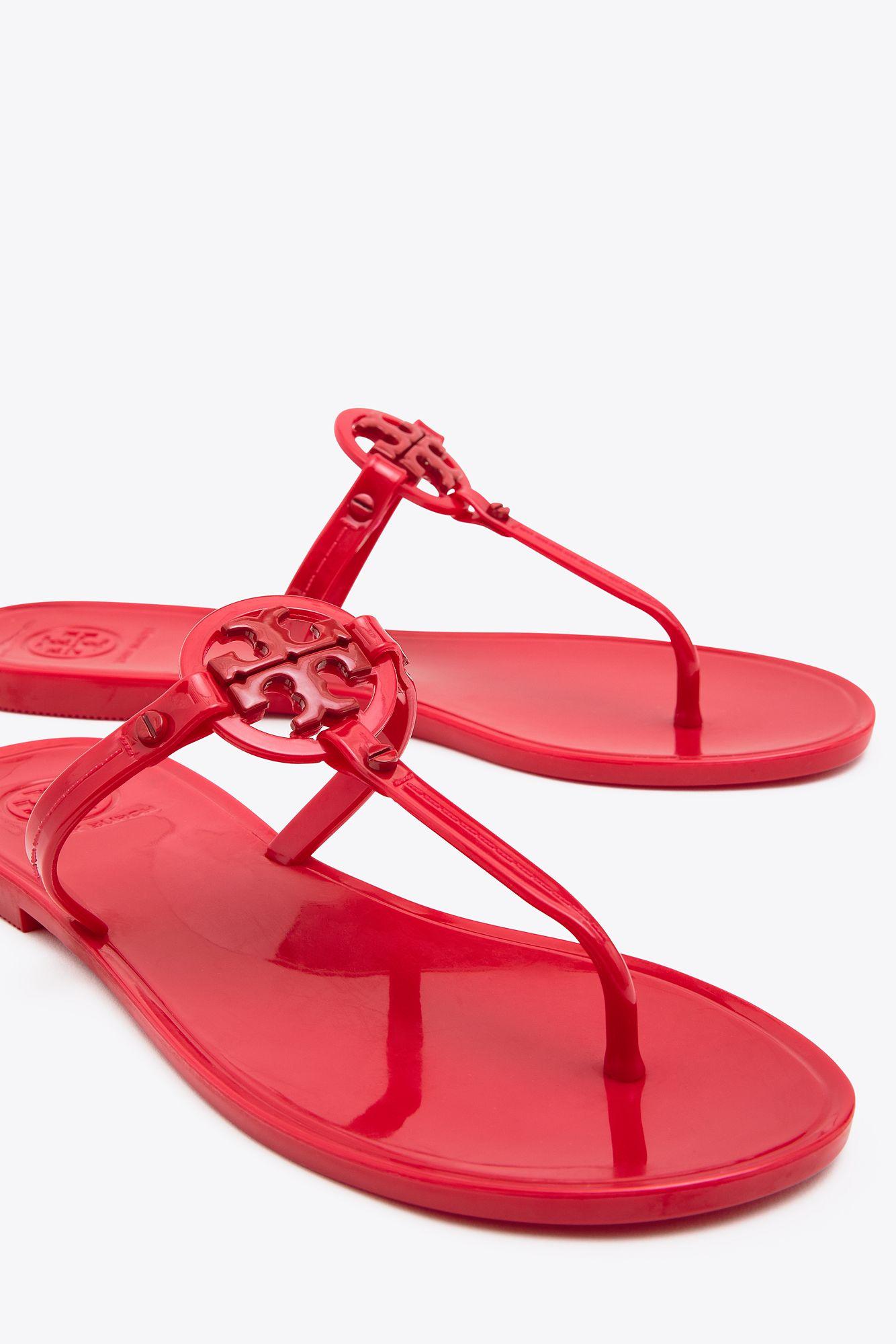 Tory Burch Mini Miller Jelly Thong Sandals in Red - Lyst