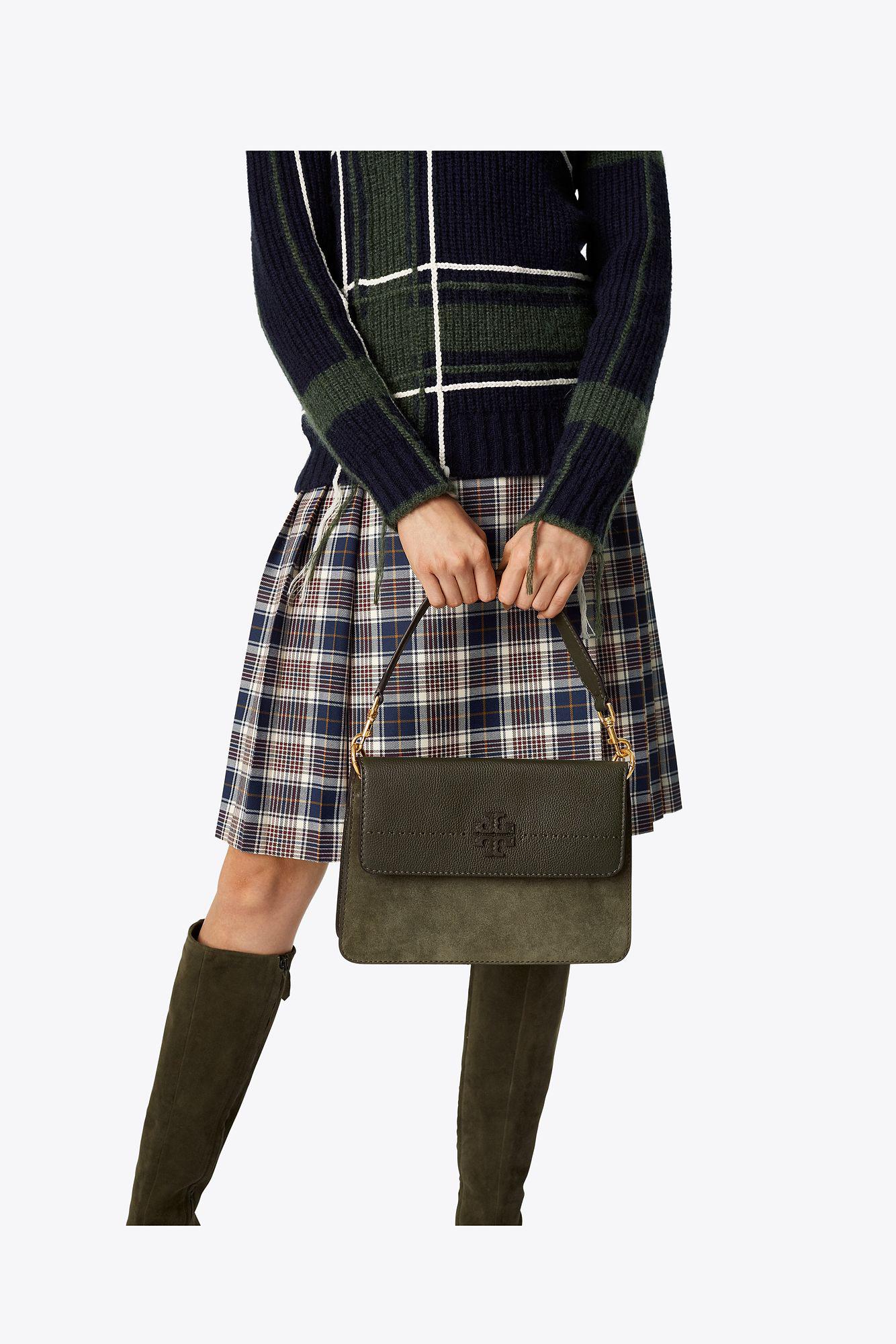 tory burch mcgraw mixed suede shoulder bag