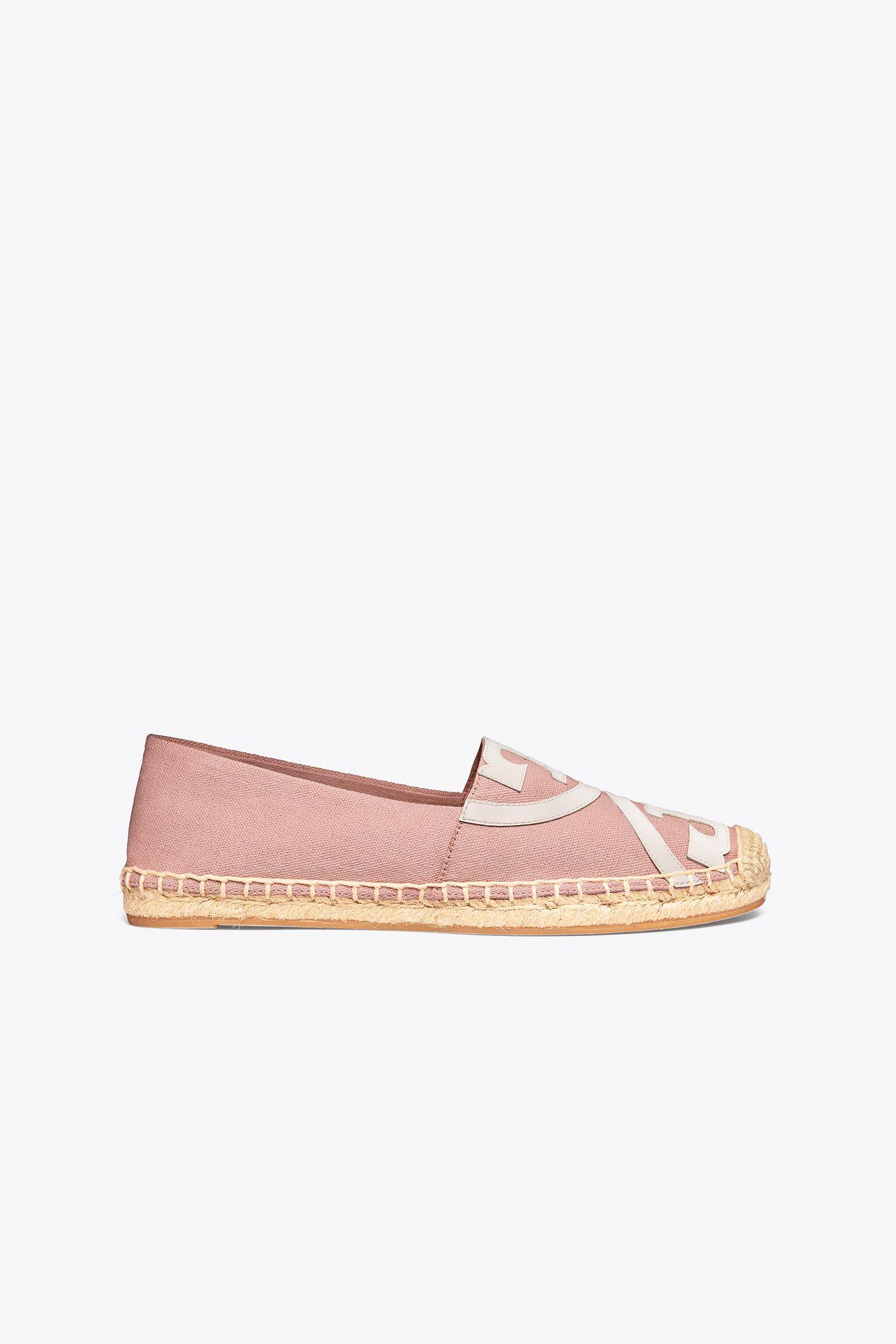 Tory Burch Poppy Canvas & Patent Espadrilles in Pink | Lyst