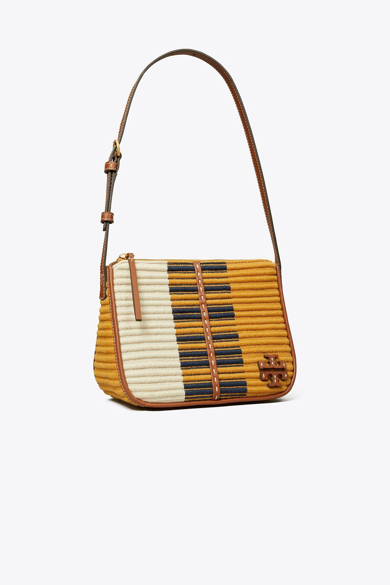 Tory Burch Mcgraw Woven Stripe Boxy Shoulder Bag in Metallic Lyst Canada