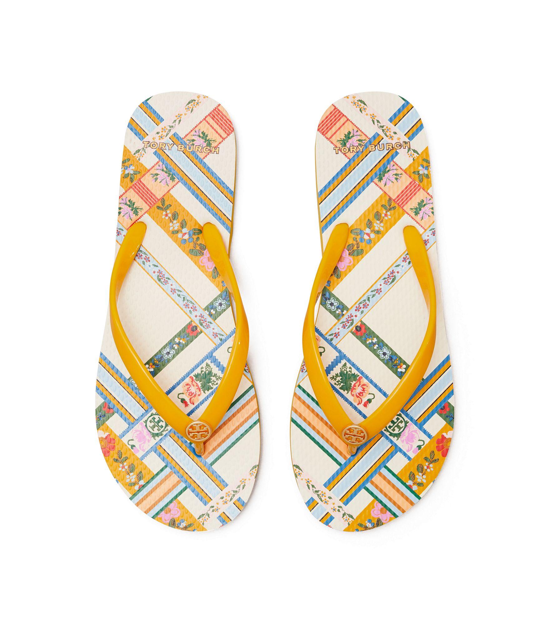 tory burch basket weave flip flops