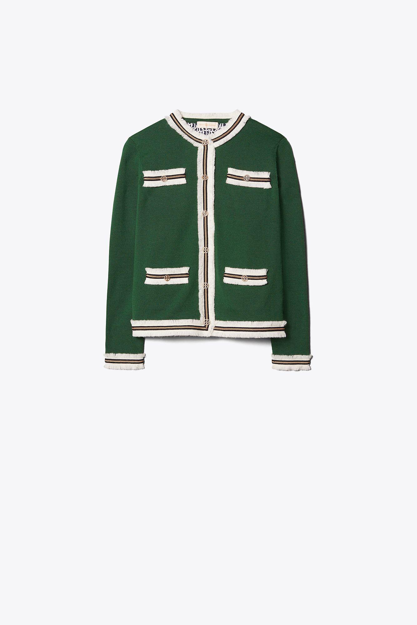 tory burch kendra fringed cardigan
