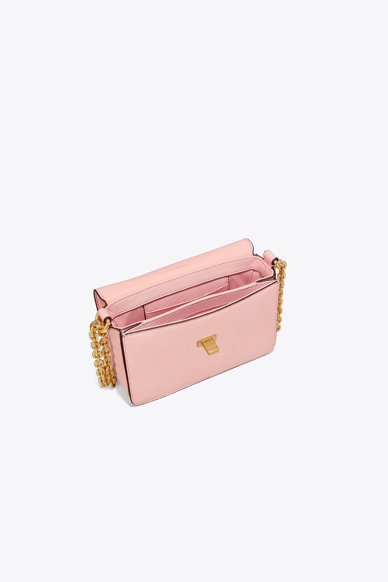 Tory Burch Leather Kira Double-strap Mini Bag in Pink - Lyst