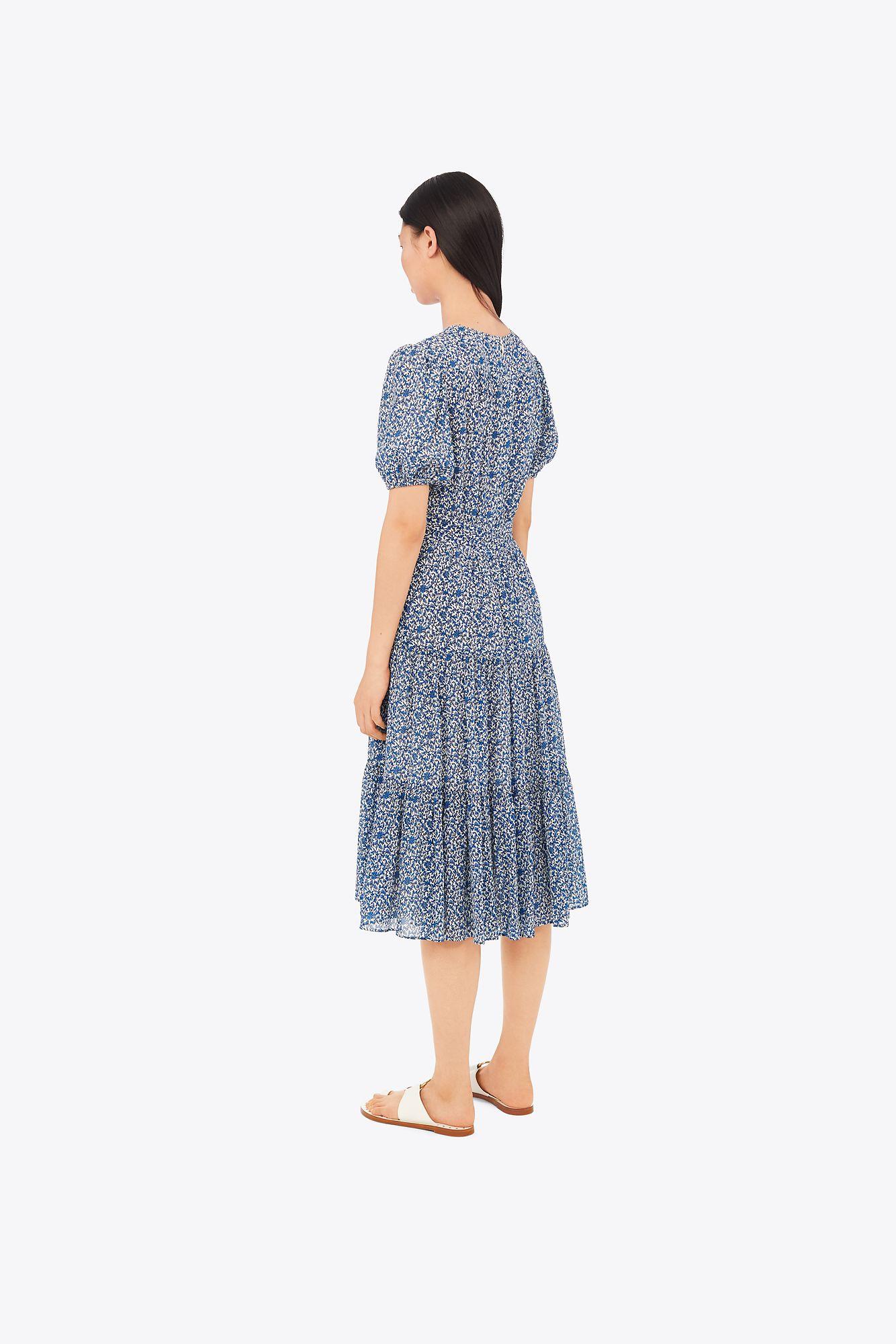tory burch printed cotton silk dress