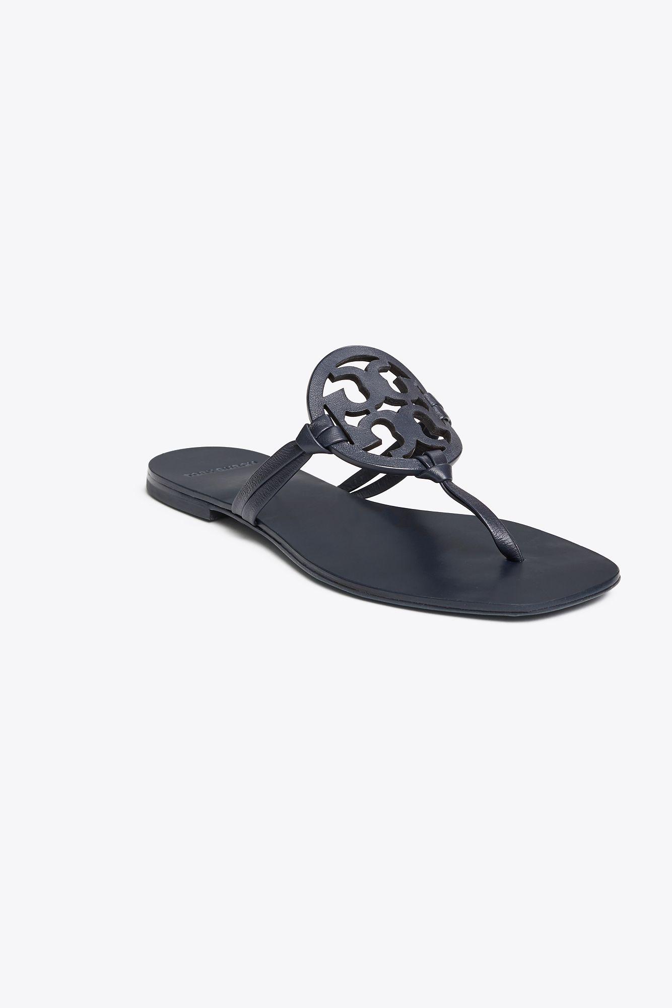Tory Burch Miller Square-toe Sandals, Leather in Blue | Lyst