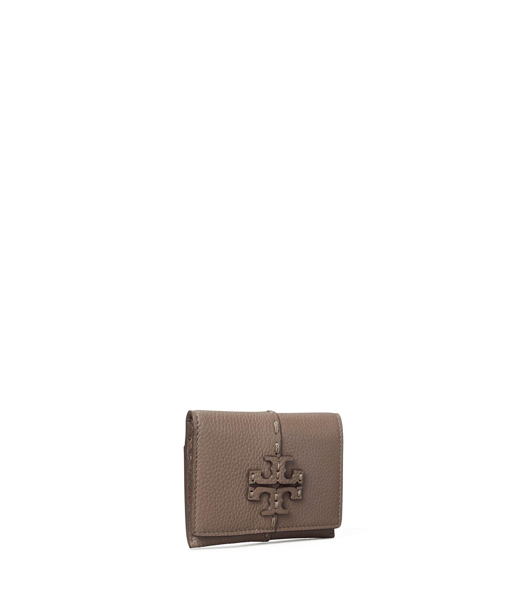 Tory Burch Leather Mcgraw Flap Card Case in Metallic | Lyst