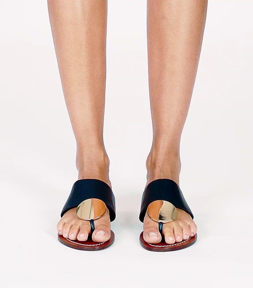 Tory Burch Patos Disc Leather Sandals 