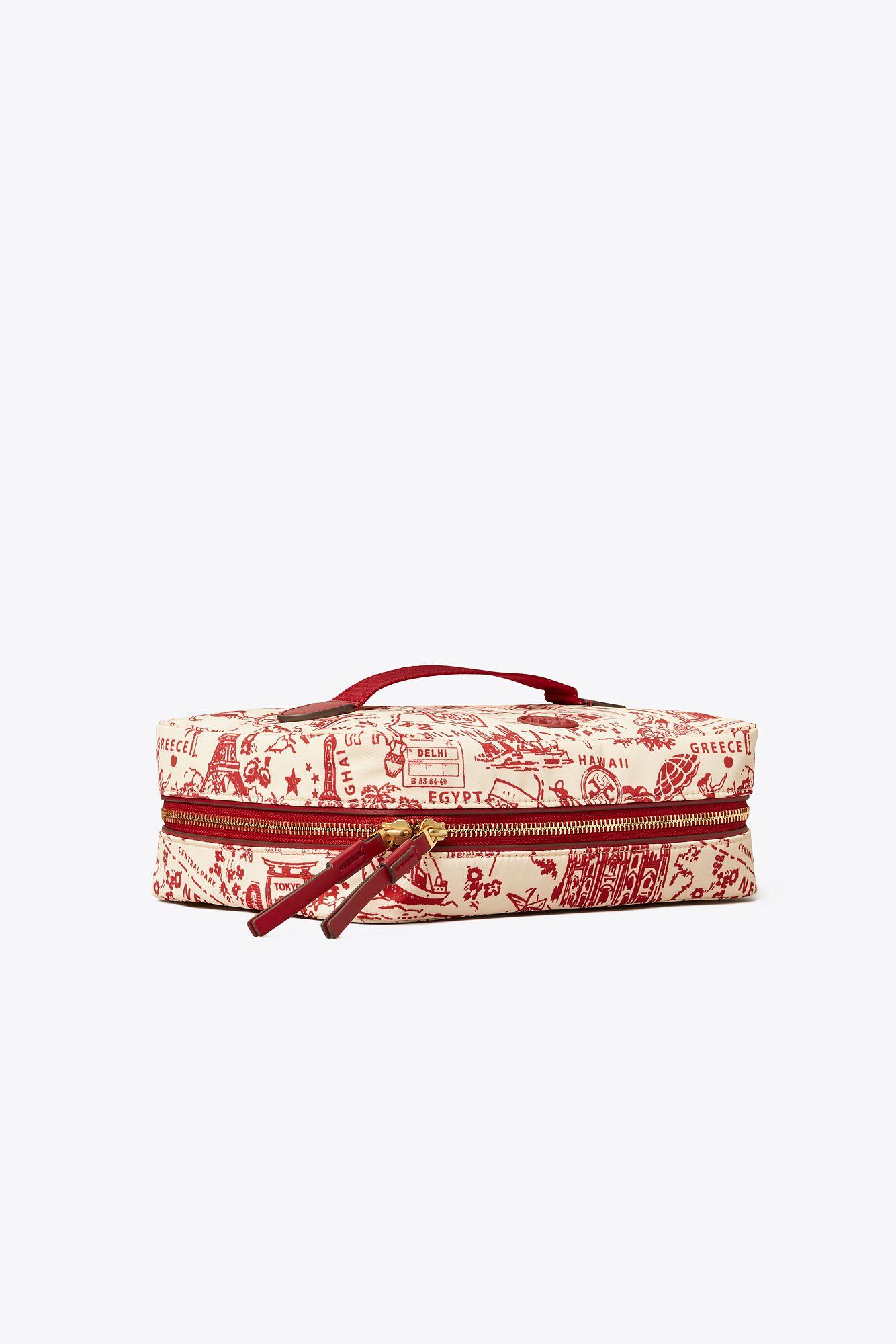 Tory Burch Synthetic Perry Nylon Printed Cosmetic Set in Red | Lyst