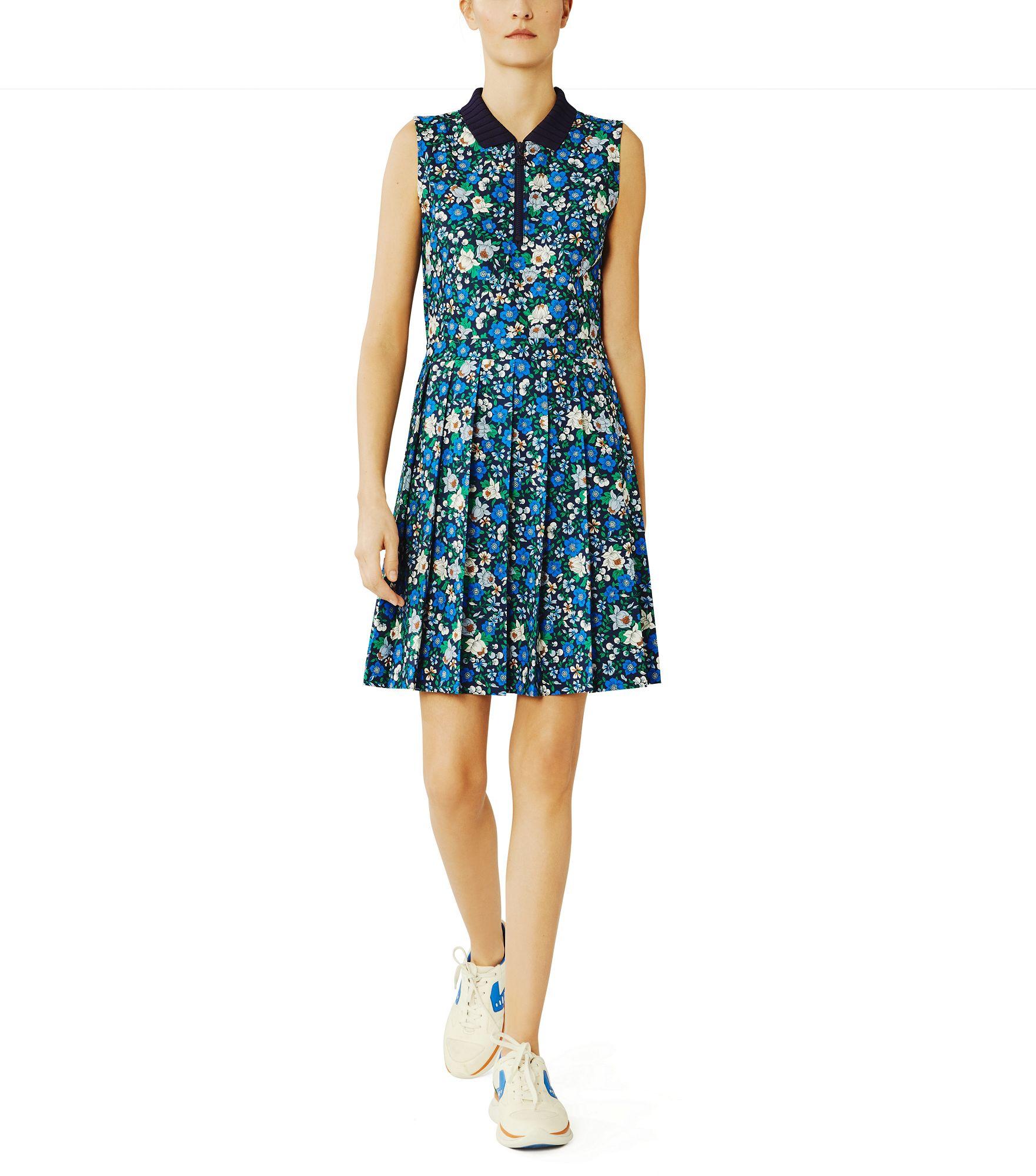 Tory Sport Printed Pleated Golf Dress in Blue Lyst
