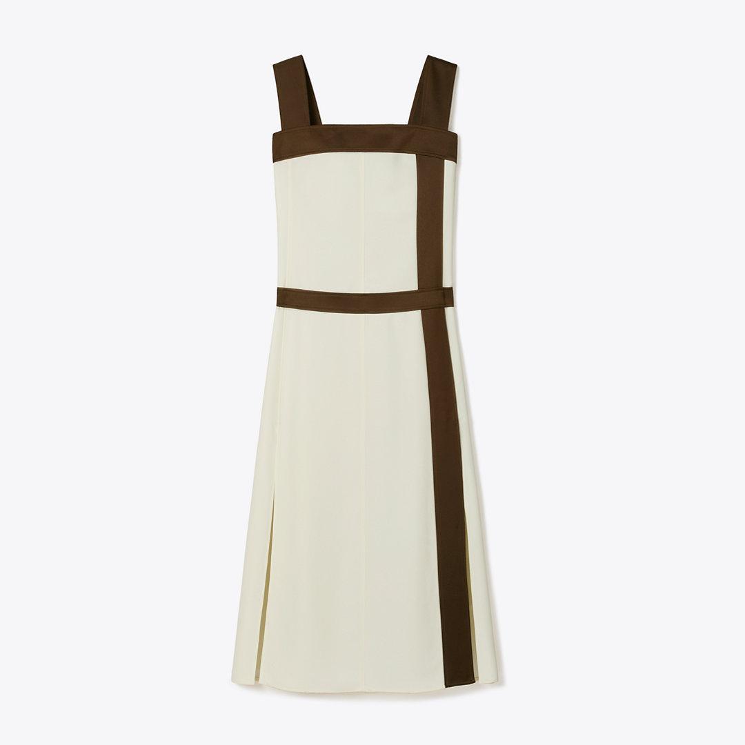 Tory Burch★COLORBLOCK SATIN DRESS Tory Burch Colorblock Satin Dress in Natural | Lyst Canada