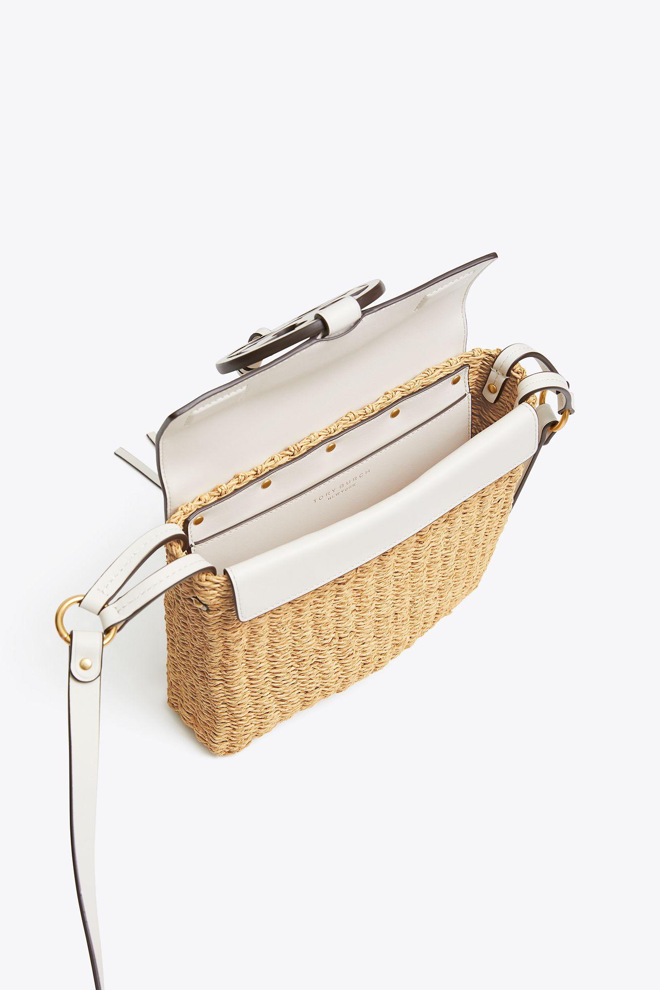 Tory Burch Miller Straw Crossbody | Lyst