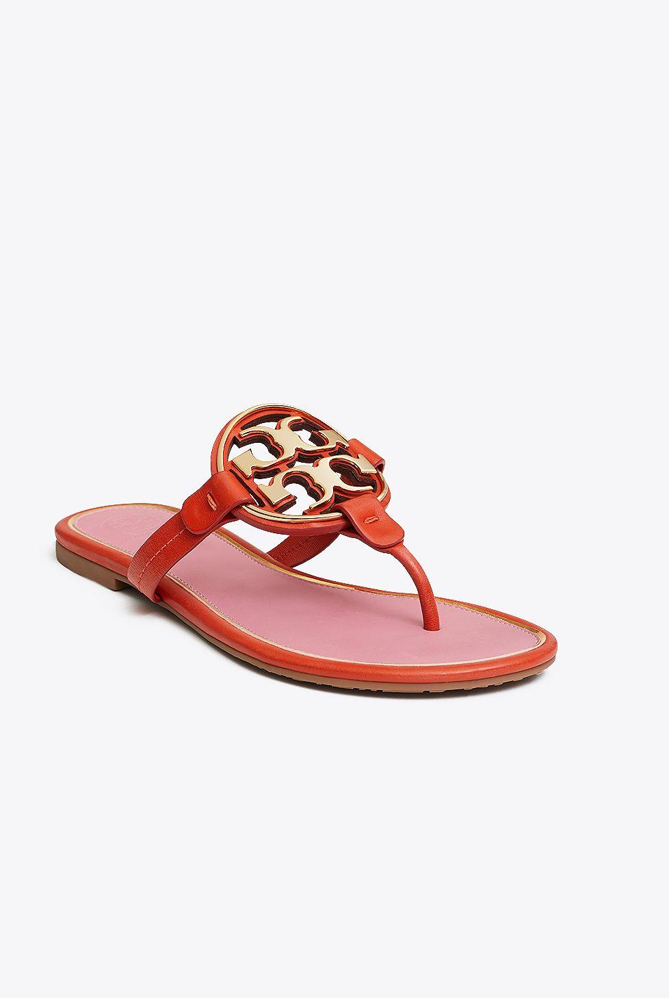 tory burch miller sandals metal logo