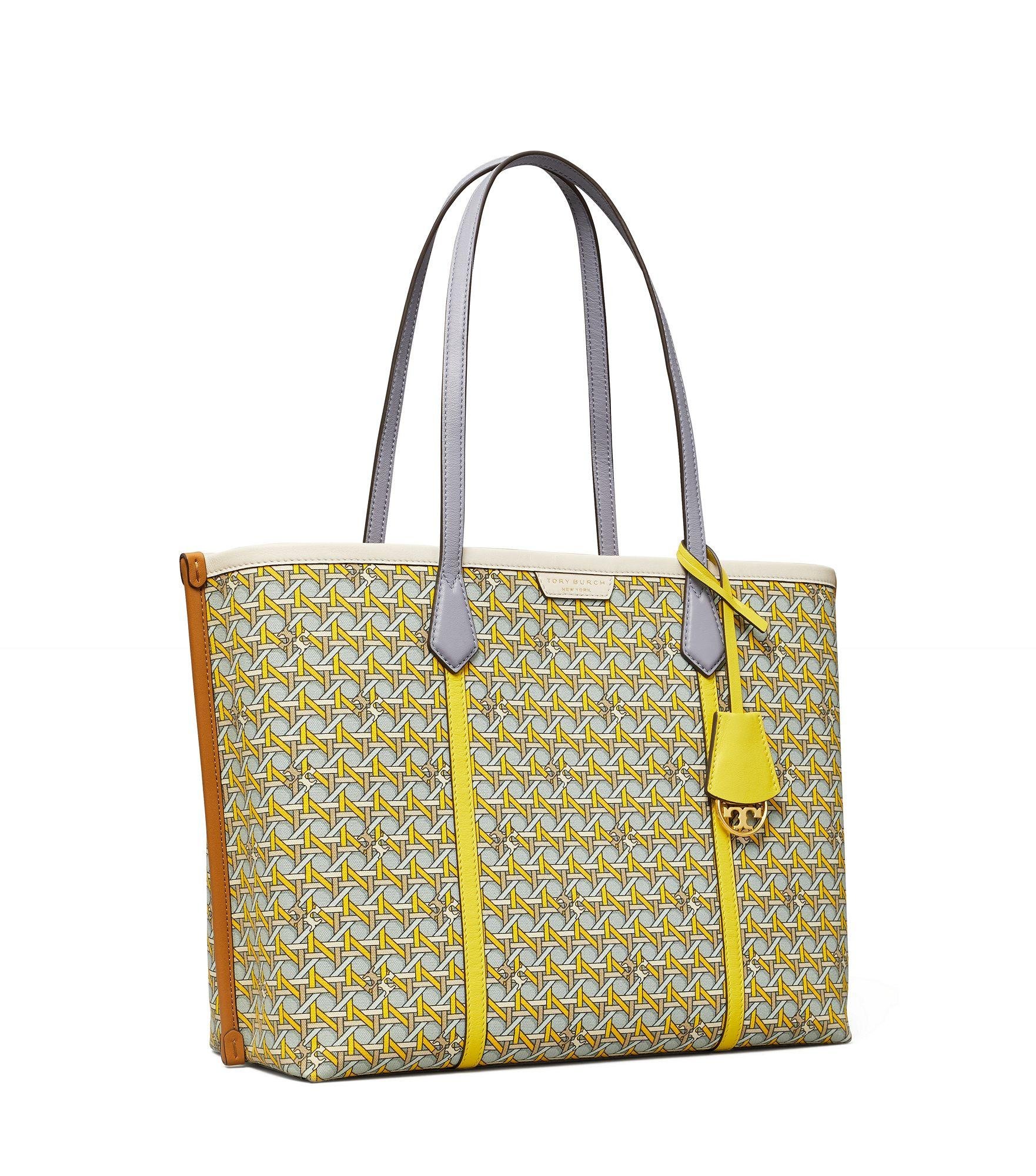 Geo Tote Bag - Blue, Yellow and Pink - not just a shop