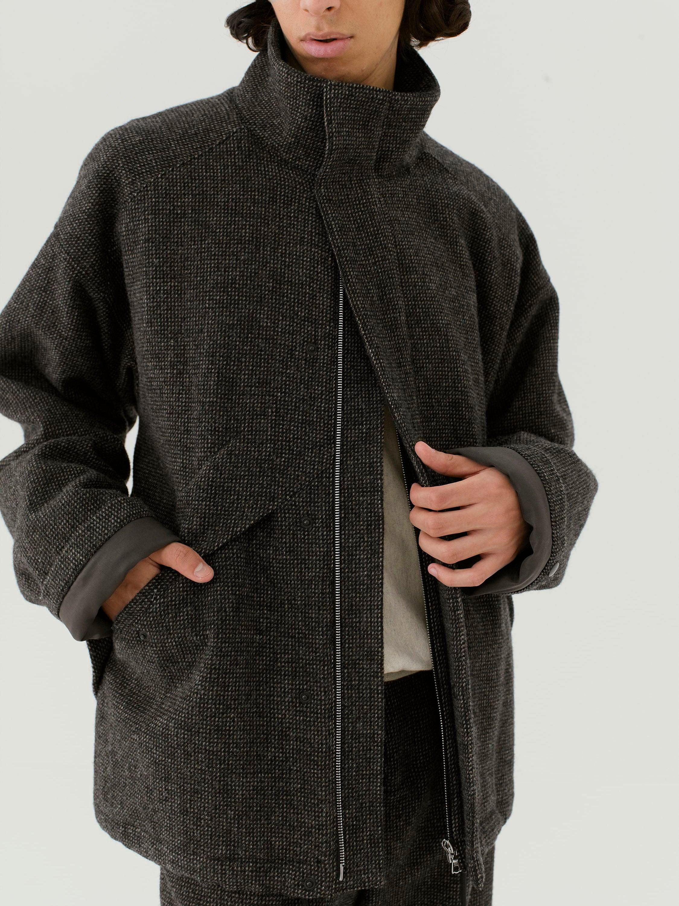 AURALEE] HOMESPUN TWEED ZIP BLOUSON Front (A23AB01HT
