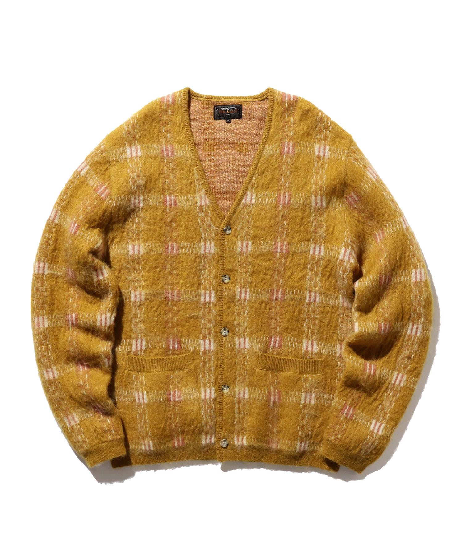Beams Plus Wool Cardigan Check Pattern Jacquard Mohair 9g in Metallic for Men | Lyst