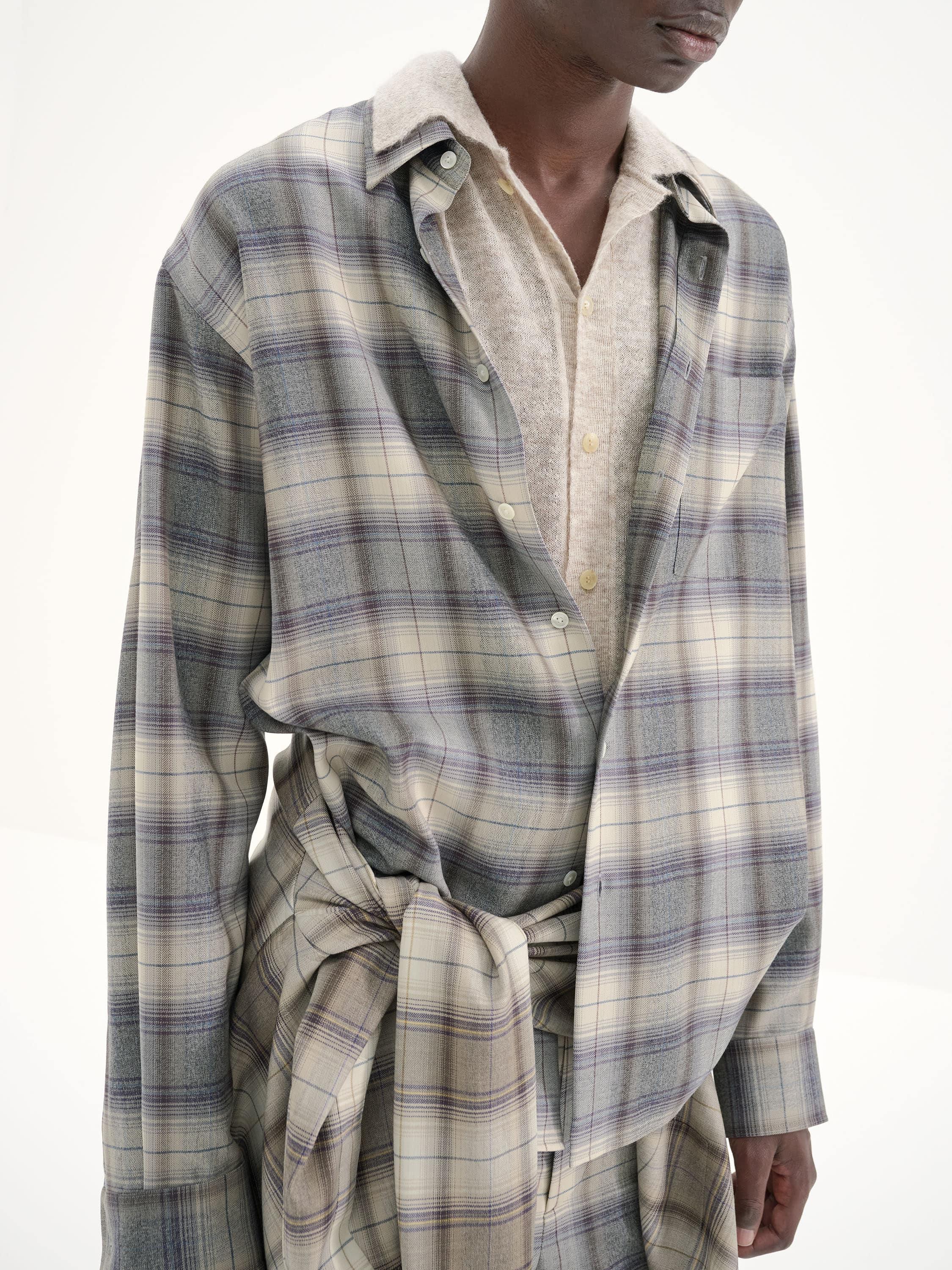 AURALEE Super Light Wool Check Shirt in Natural for Men | Lyst