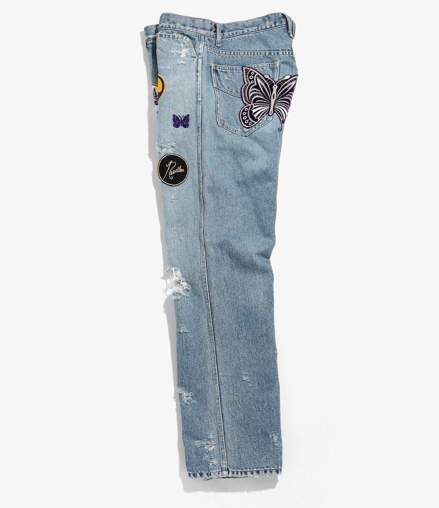 Needles Assorted Patches Straight Jean 13oz C/l Denim / Distressed Indigo  in Blue for Men | Lyst