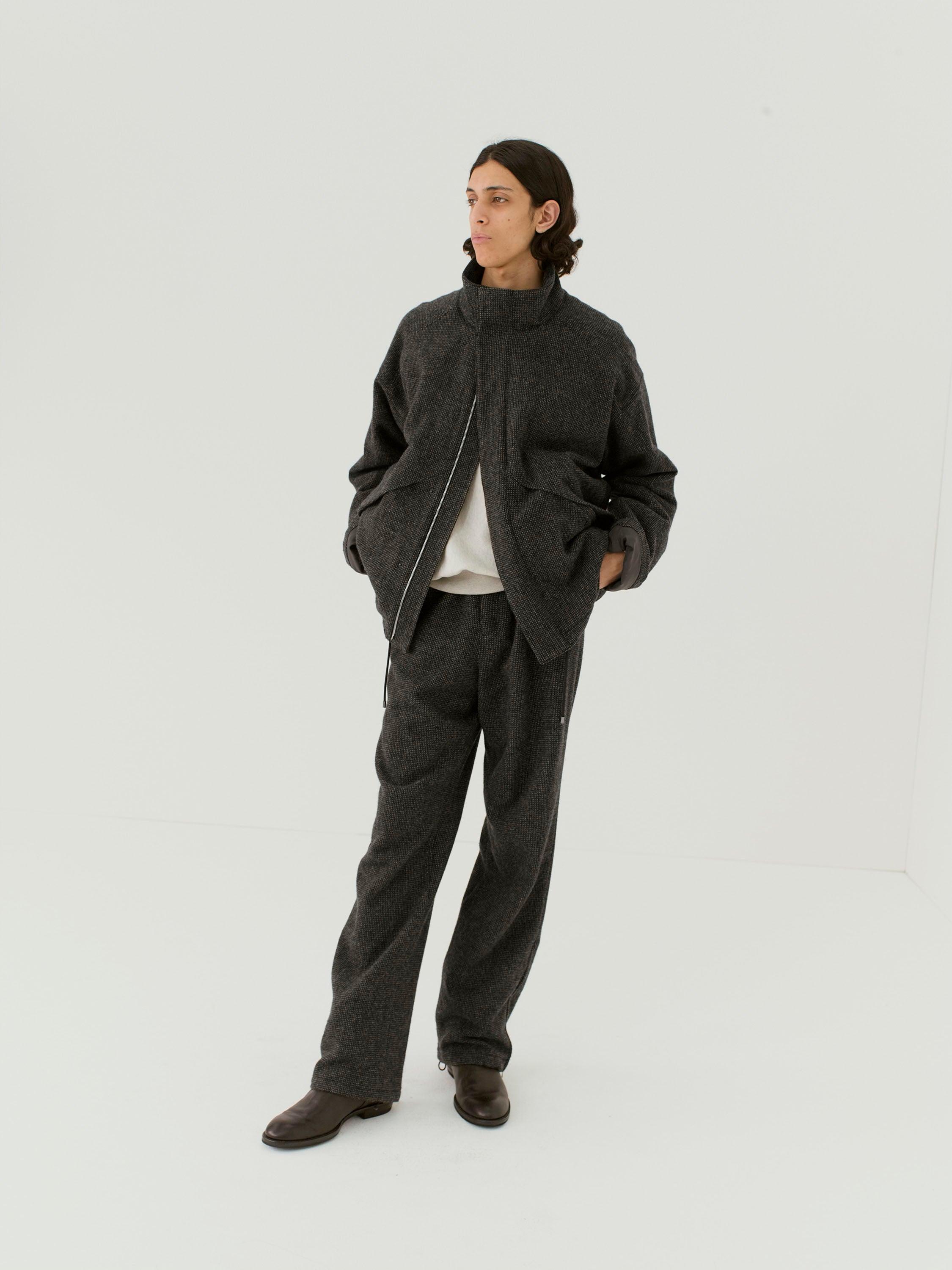 AURALEE Wool Hairline Light Tweed Zip Blouson in Gray for Men 