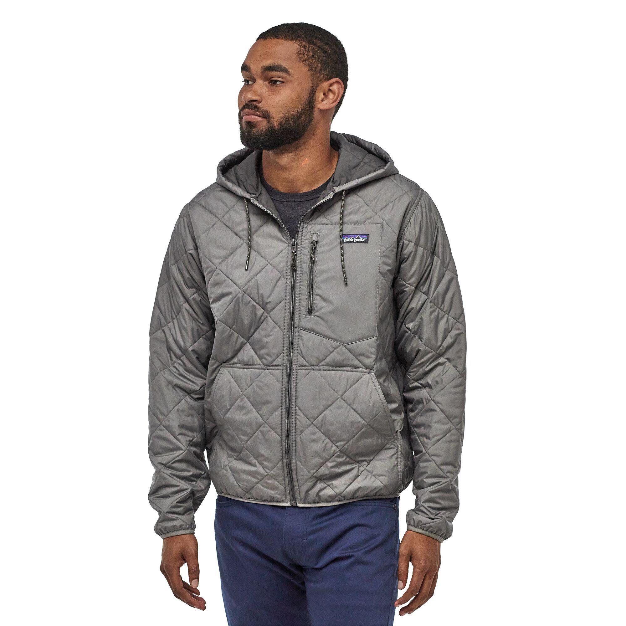 patagonia men's diamond quilt bomber hoody black