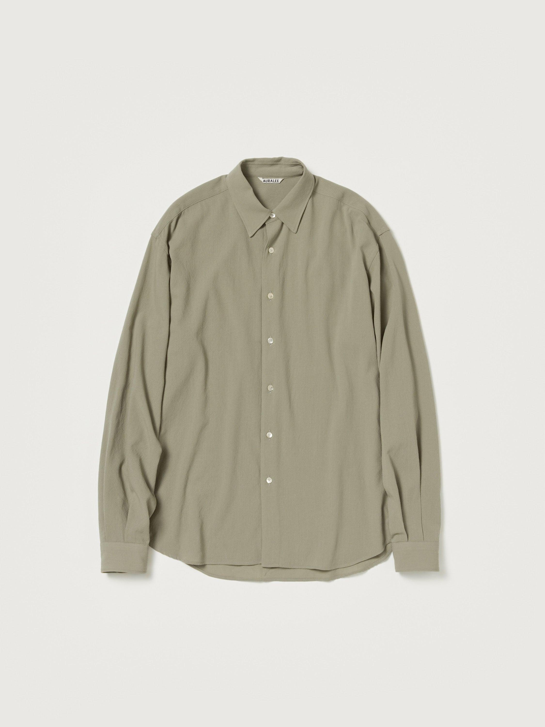 AURALEE Hard Twist Wool Viyella Shirts in Green for Men | Lyst